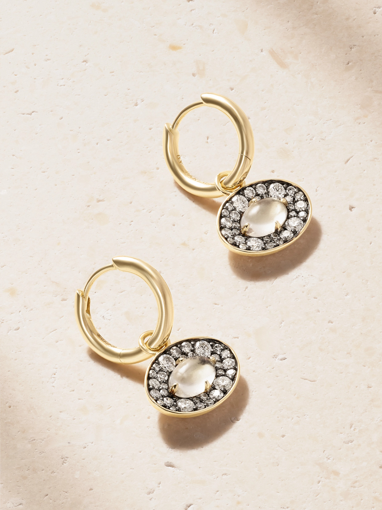 By Pariah 14-karat Recycled Gold, Rhodium, Diamond And Topaz Hoop Earrings
