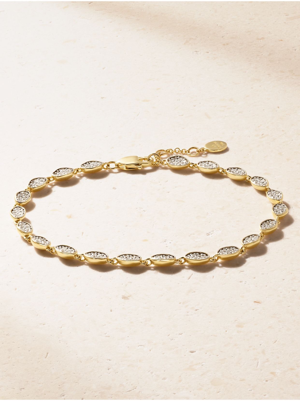 Eternity 14-karat gold diamond bracelet