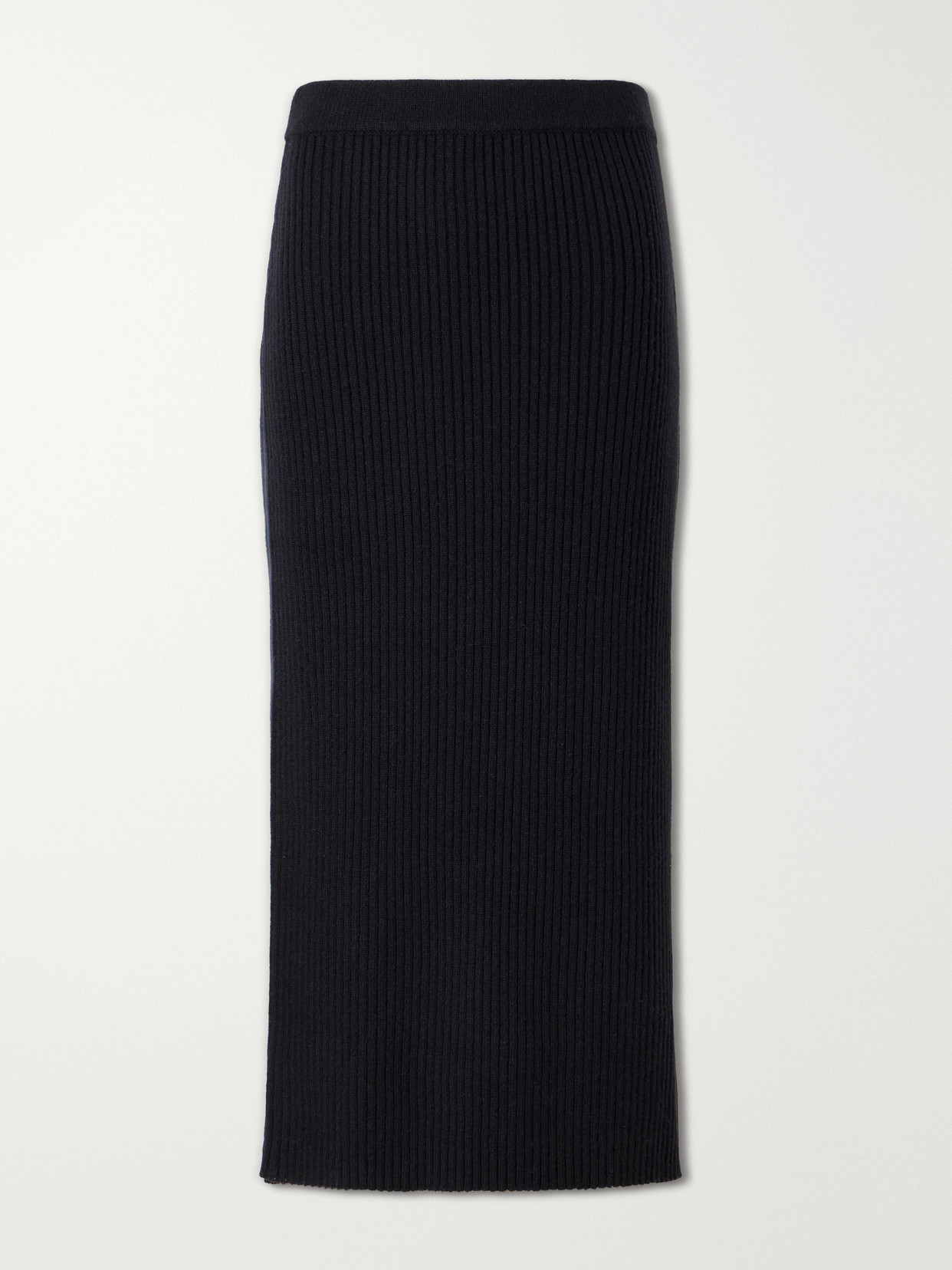 Allude Wool And Cashmere-blend Midi Skirt In Black