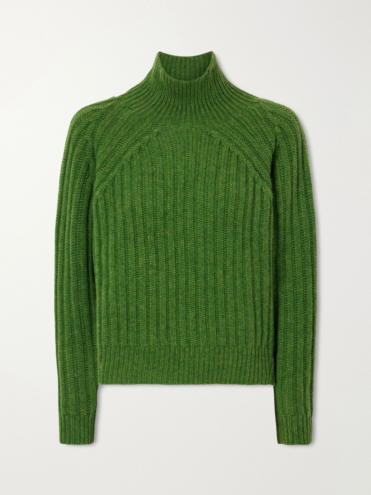 ribbed cashmere turtleneck sweater