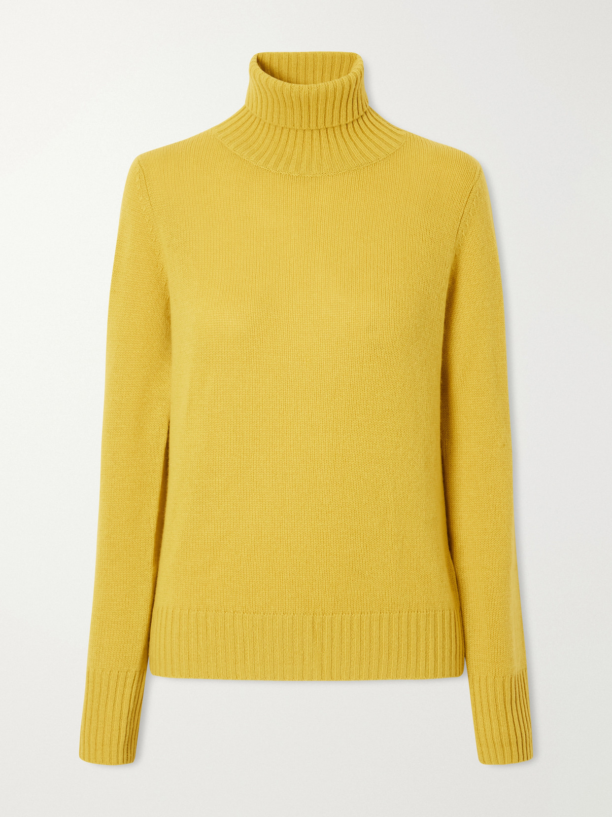 Allude Turtleneck Cashmere Sweater In Yellow