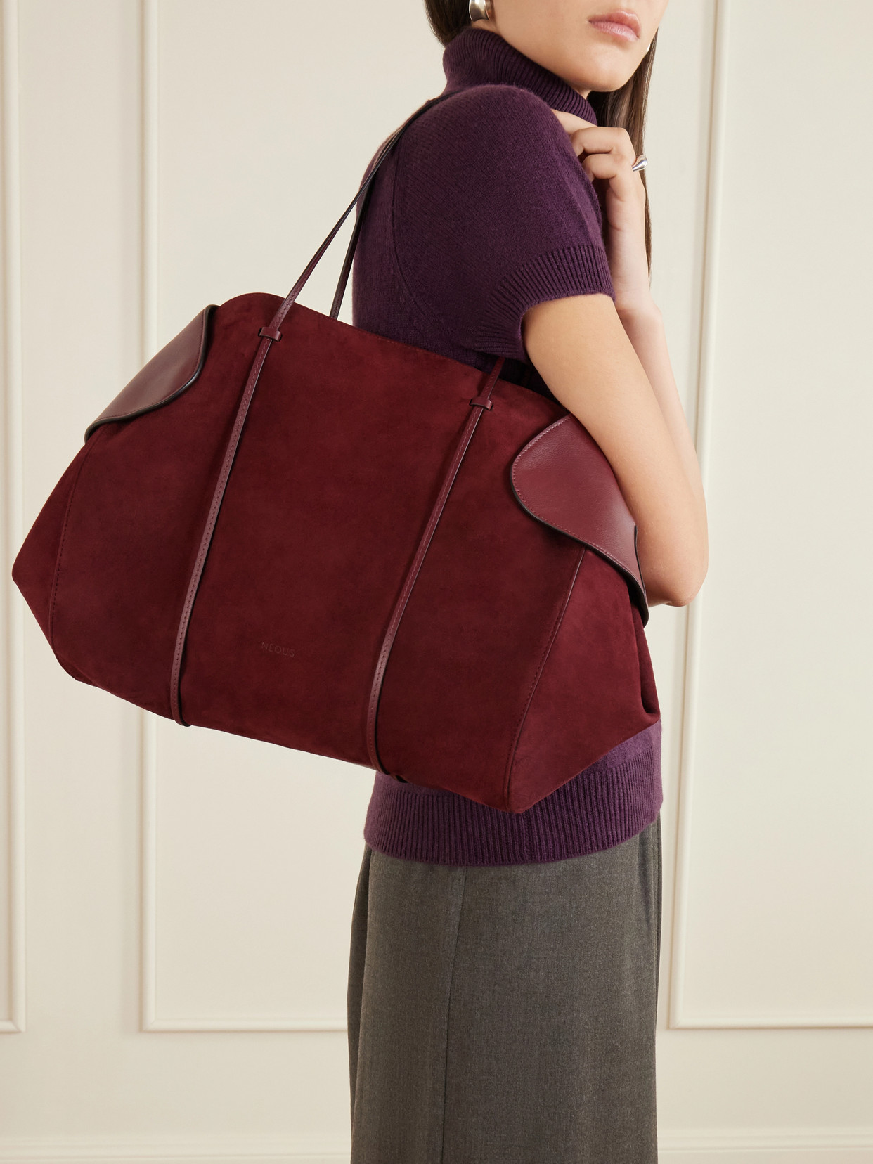 Berenices Suede And Leather Tote
