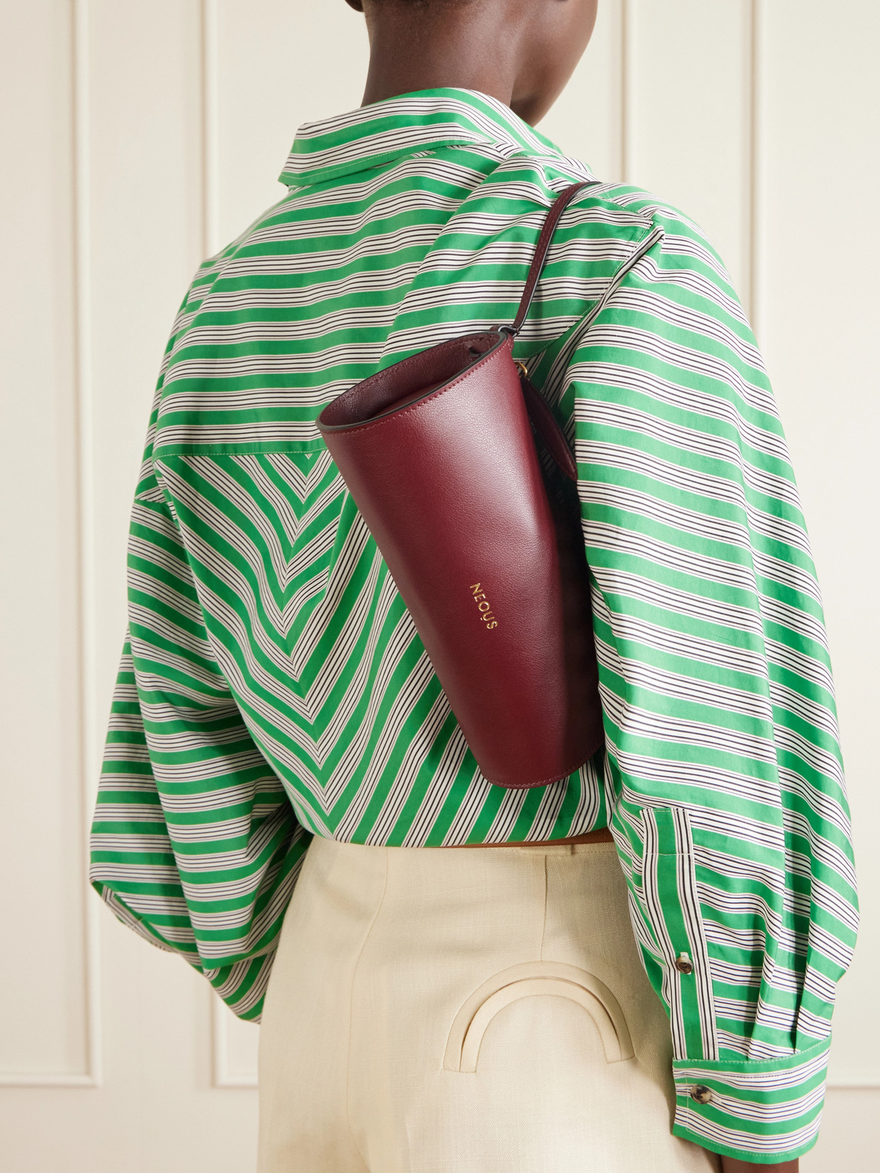 Neous Gemini Leather Shoulder Bag In Red