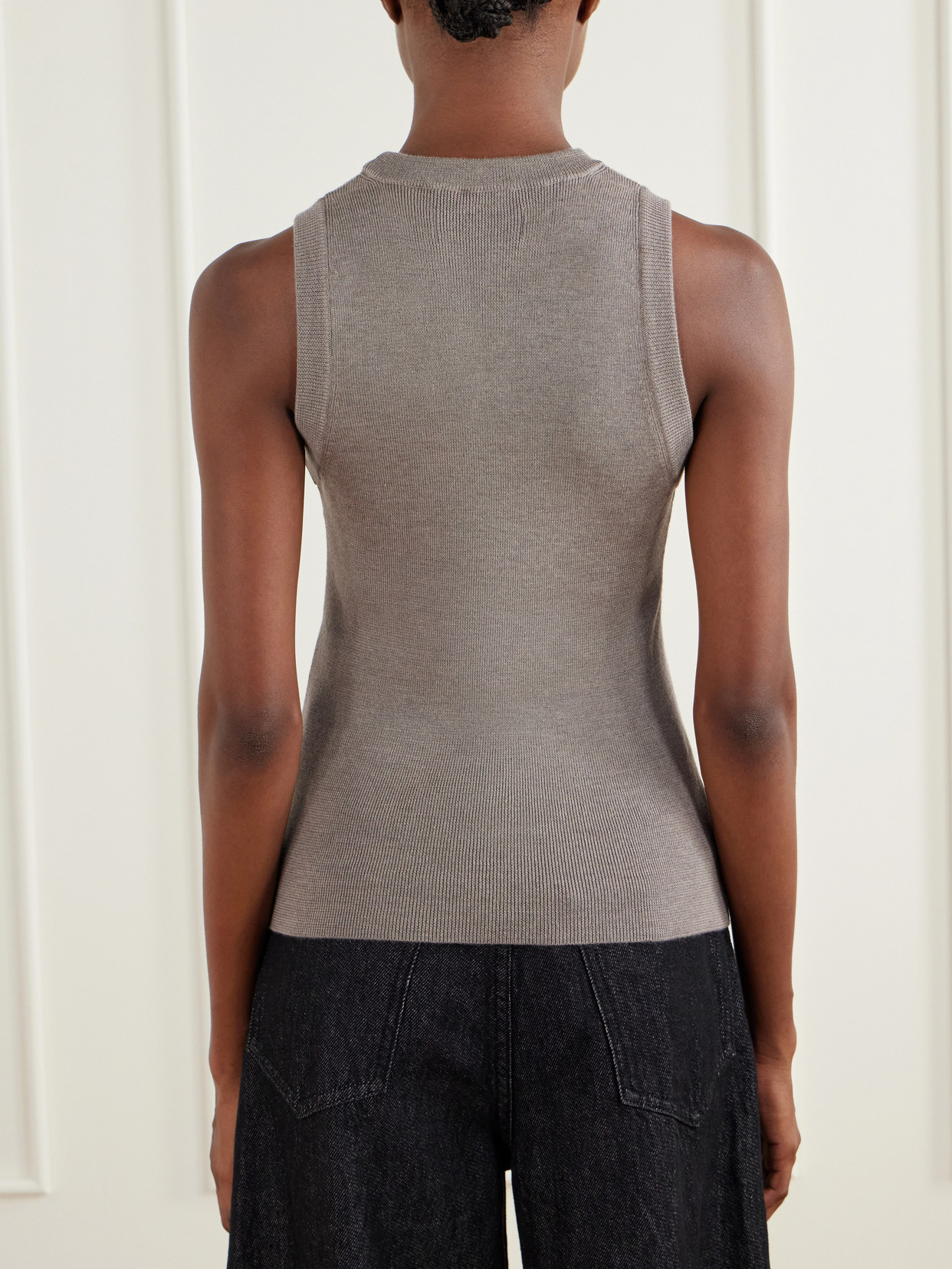 Appointment Ribbed Merino Wool And Silk-Blend Tank