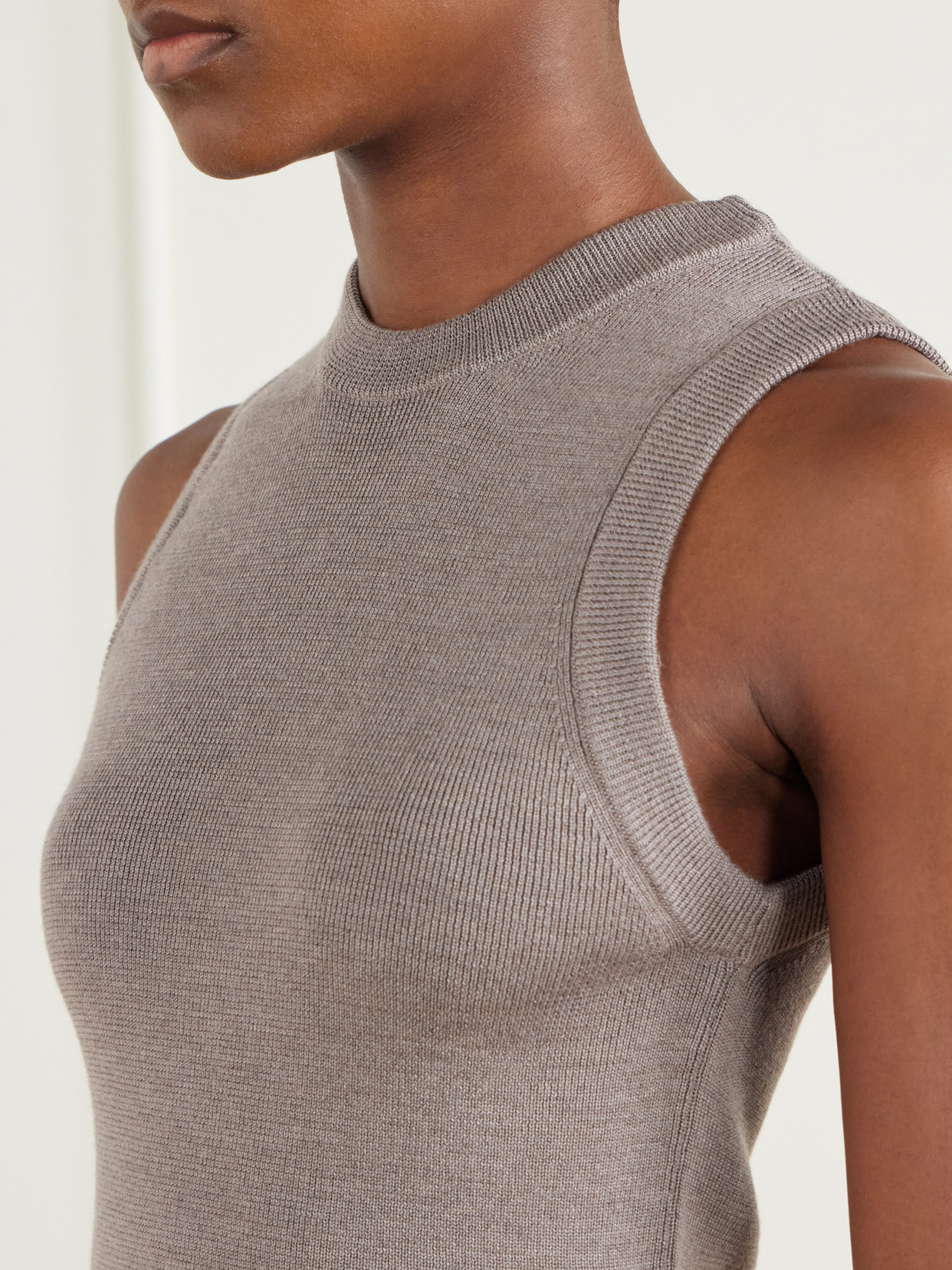 Appointment Ribbed Merino Wool And Silk-Blend Tank