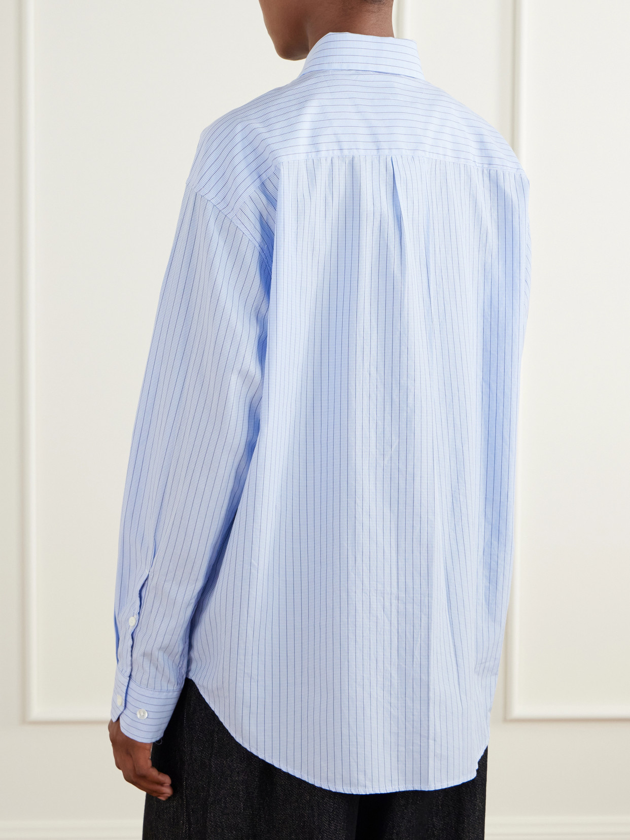 Generous Striped Cotton-Poplin Shirt