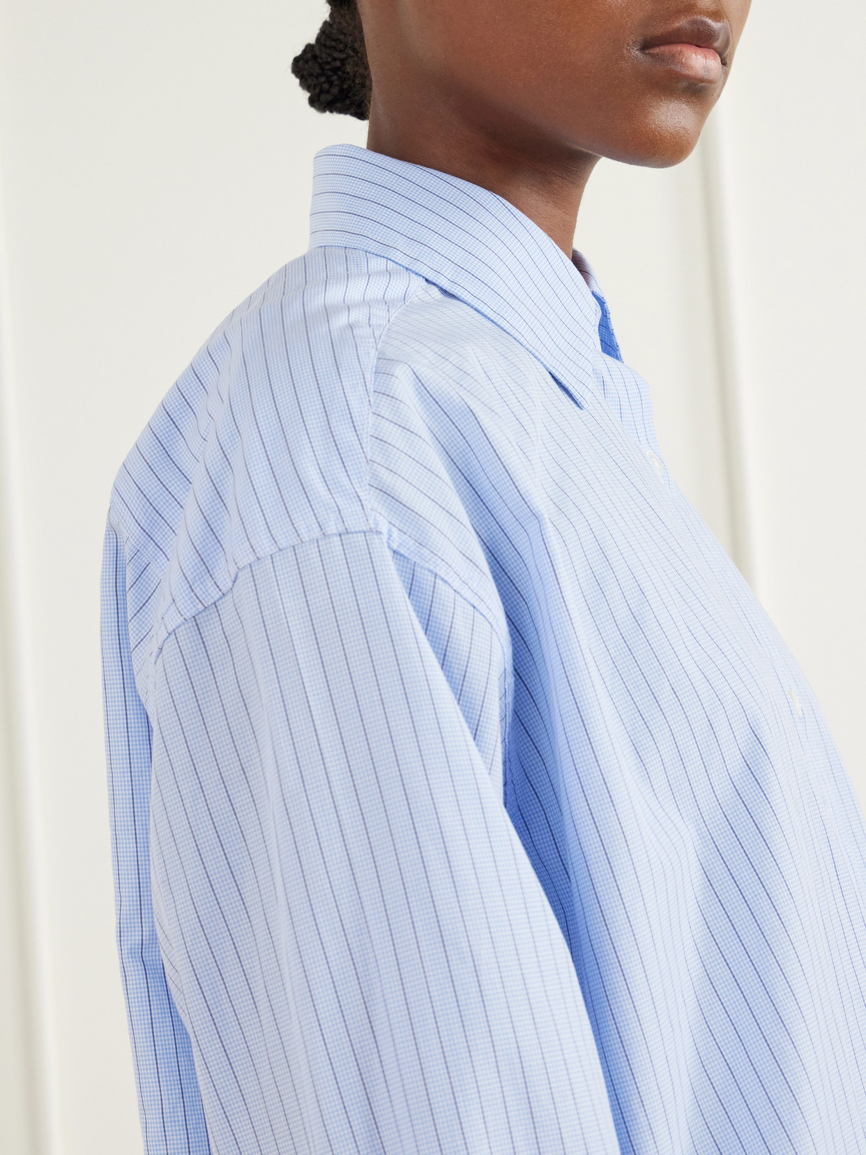 Generous Striped Cotton-Poplin Shirt
