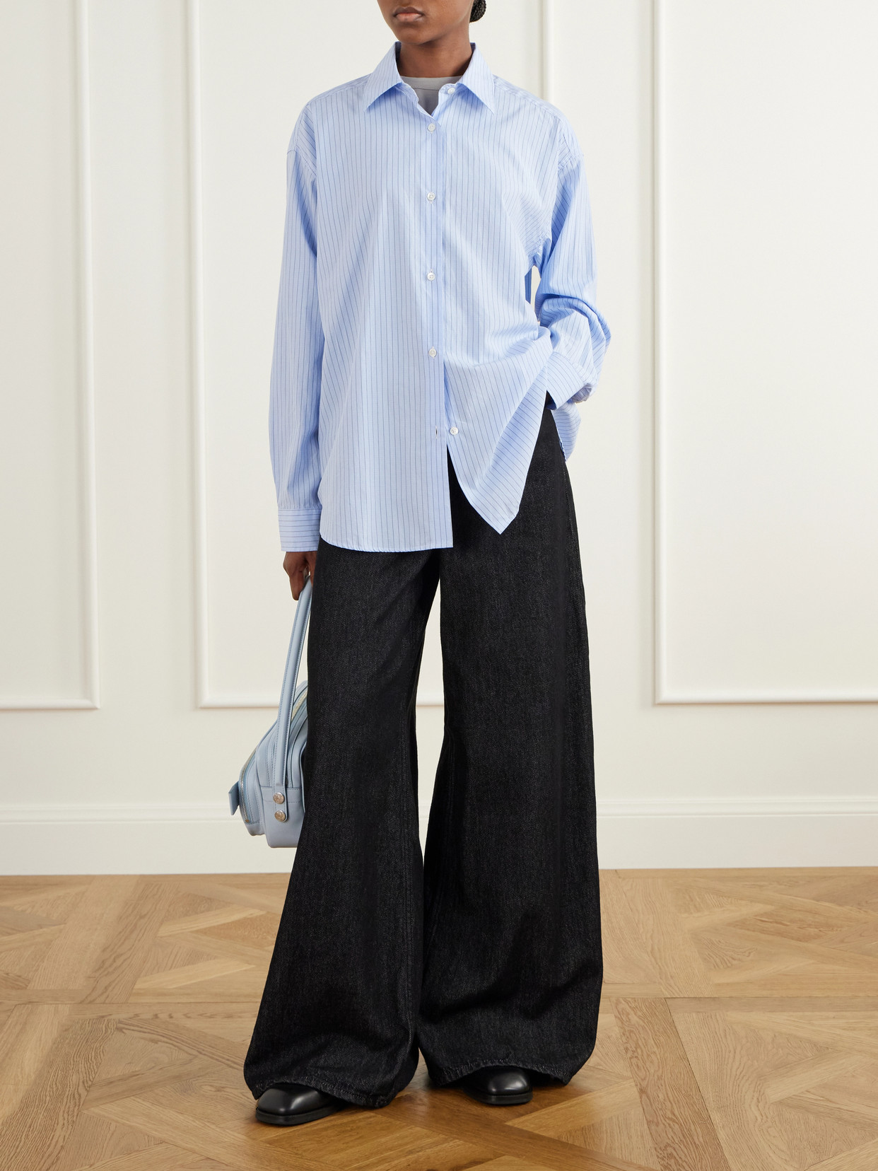 Generous Striped Cotton-Poplin Shirt