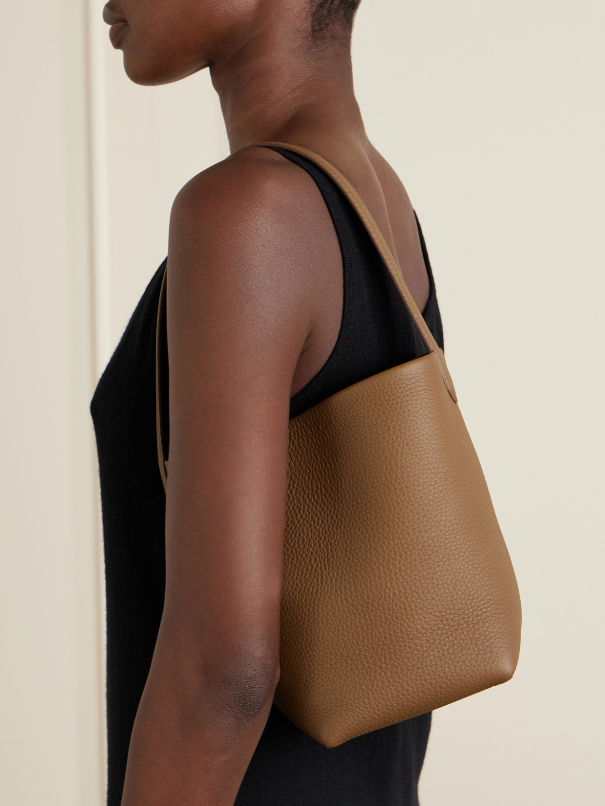 N/S Park Small Textured-Leather Tote