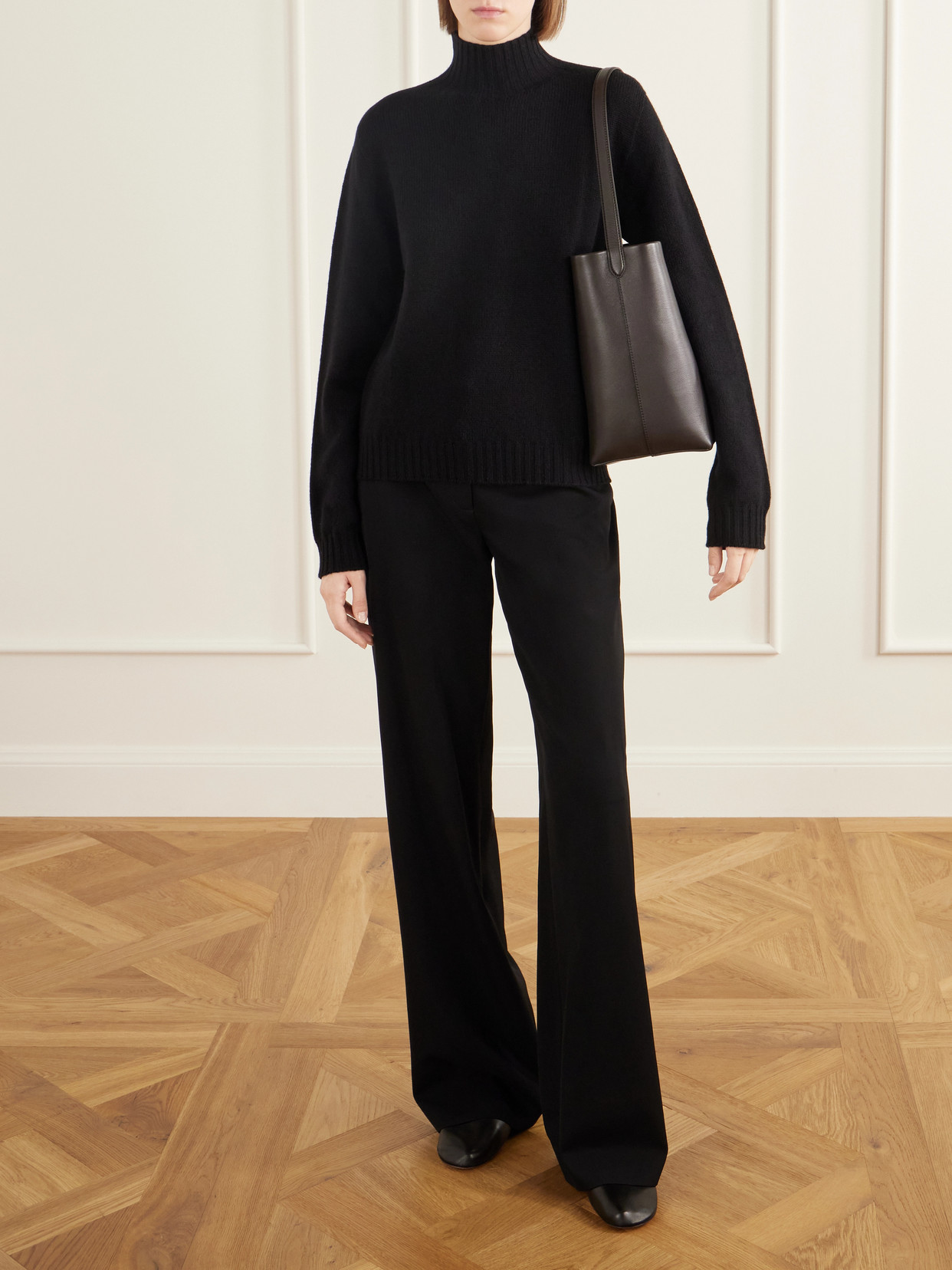 N/S Park Medium Textured-Leather Tote