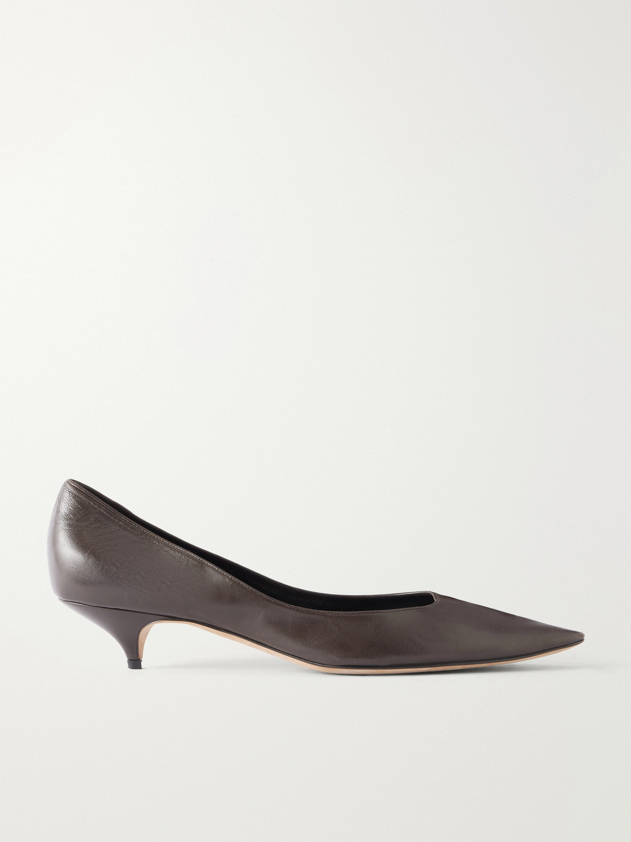 The Row - Liisa Kitten Three Leather Pumps - Purple