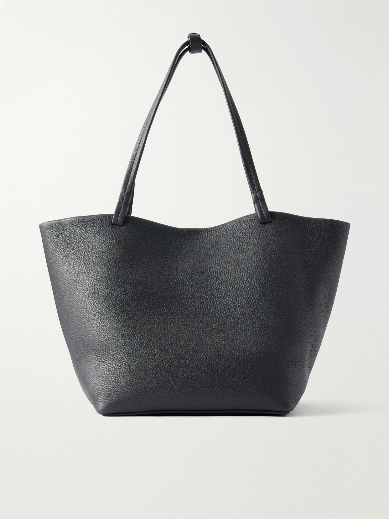 The Row - Park 3 Medium Textured-leather Tote - Black