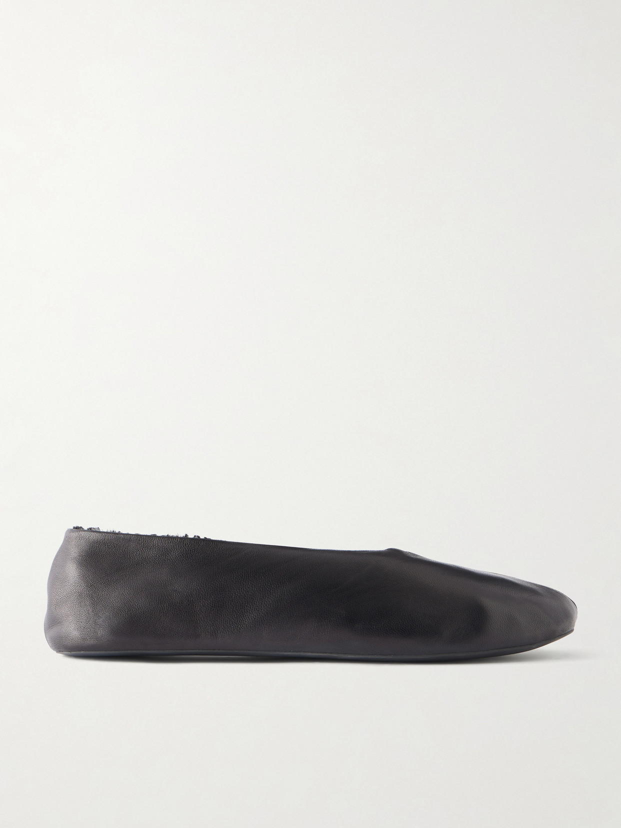 The Row - Stella Shearling-lined Leather Ballet Flats - Black