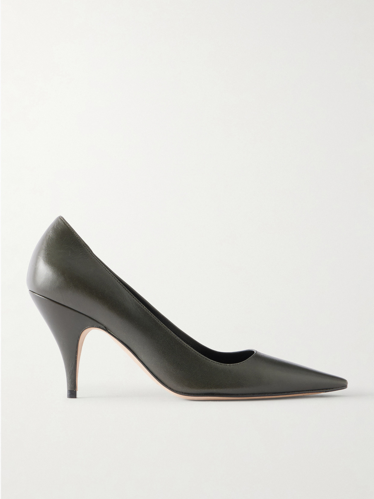 The Row - Liisa Three Leather Pumps - Green