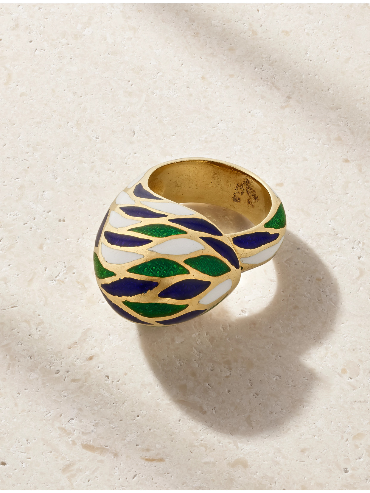 Eleuteri Vintage 1980s 18-karat Gold And Enamel Ring