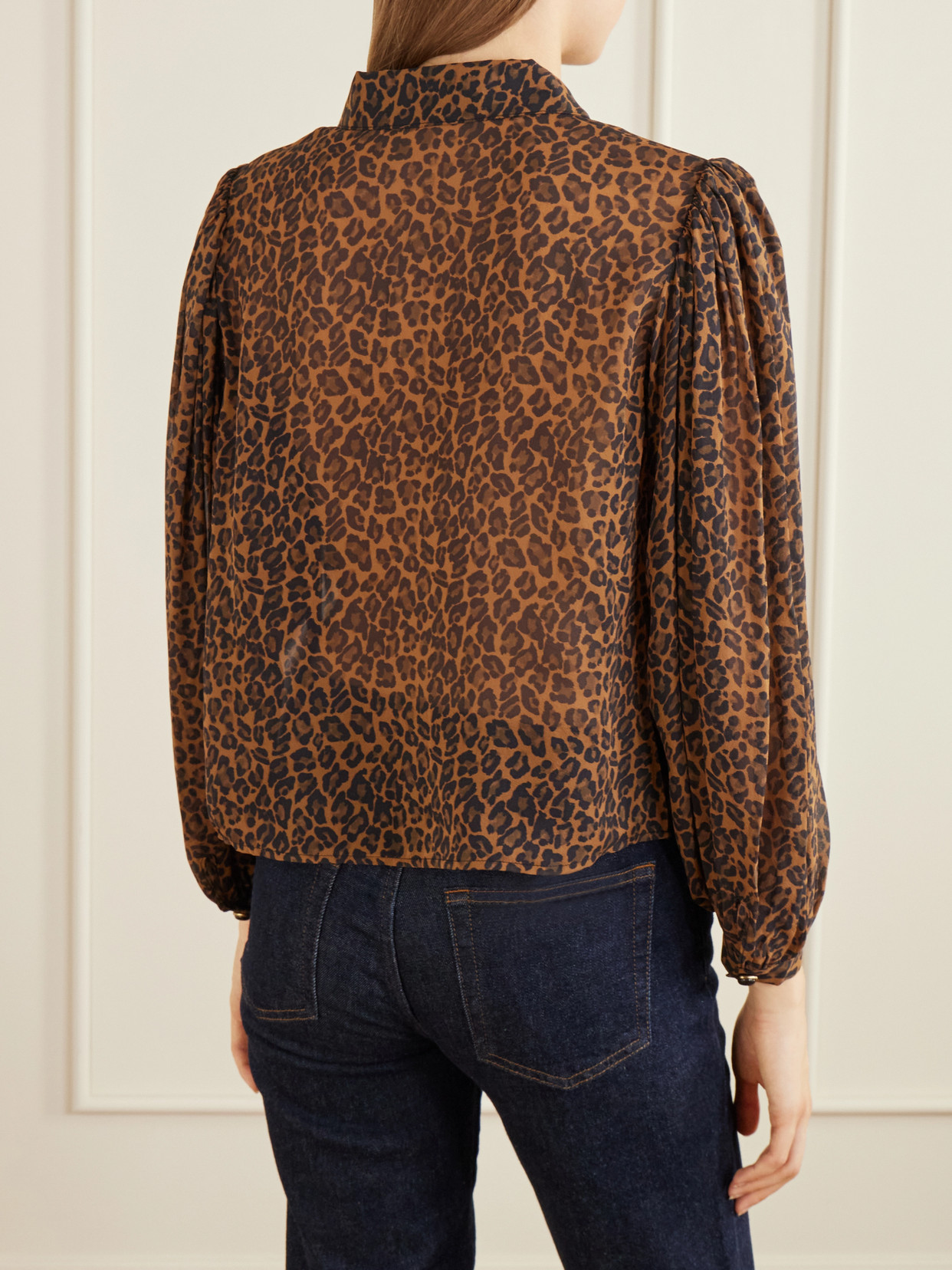 The Silk Prairie Leopard-Print Silk-Crepe De Chine Blouse