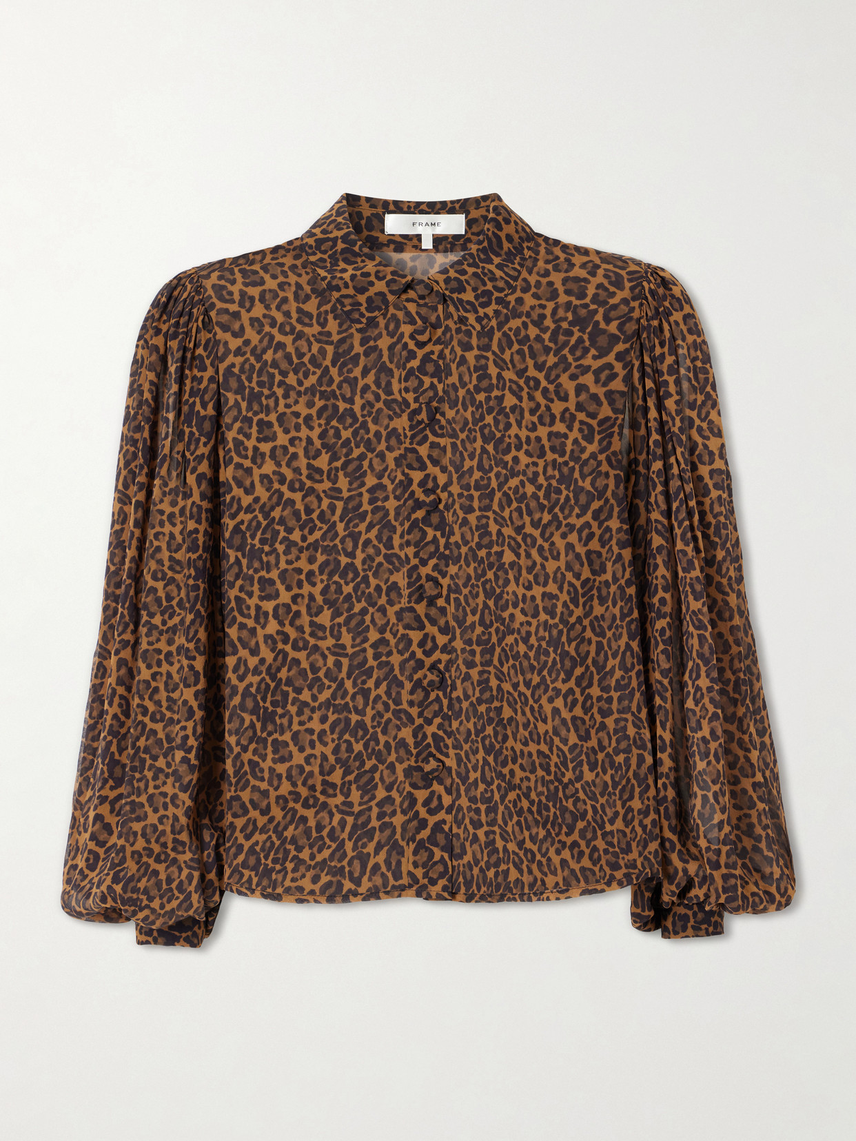Frame The Silk Prairie Leopard-print Silk-crepe De Chine Blouse In Animal Print