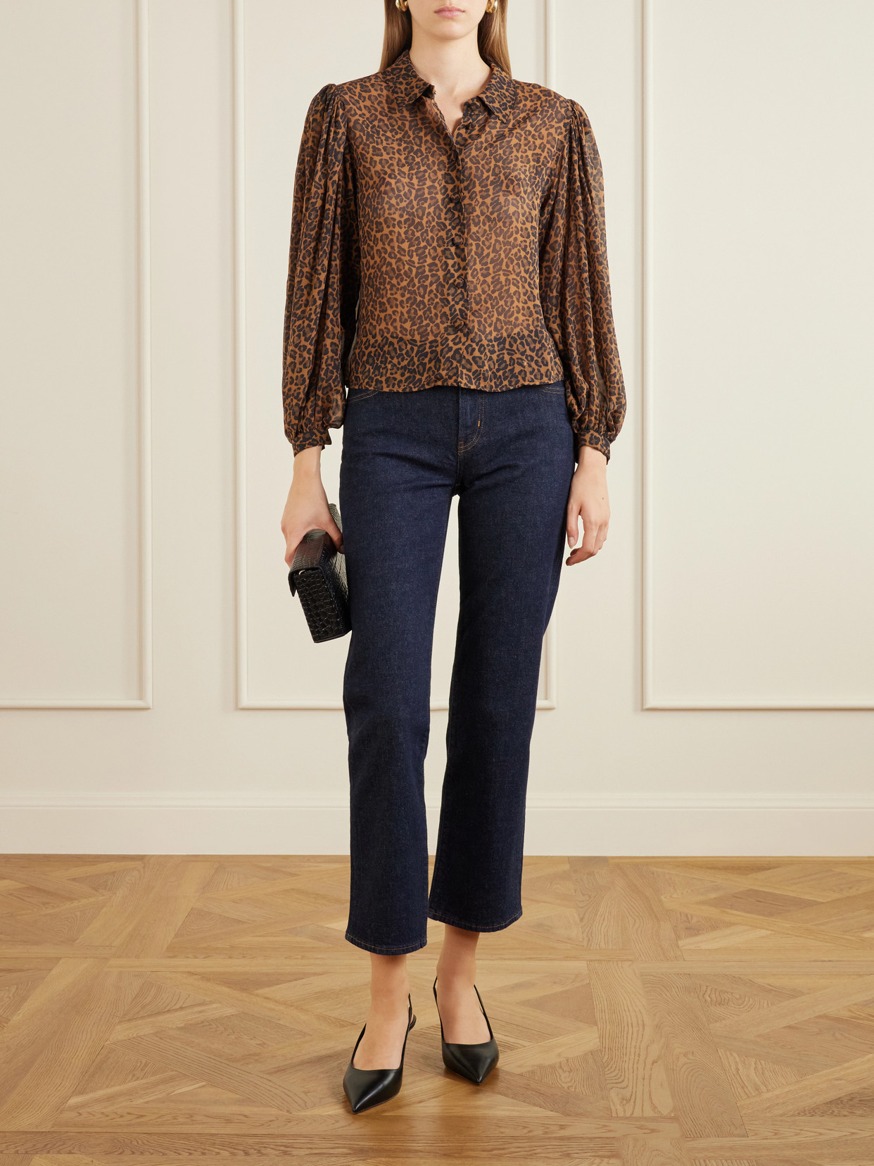 The Silk Prairie Leopard-Print Silk-Crepe De Chine Blouse
