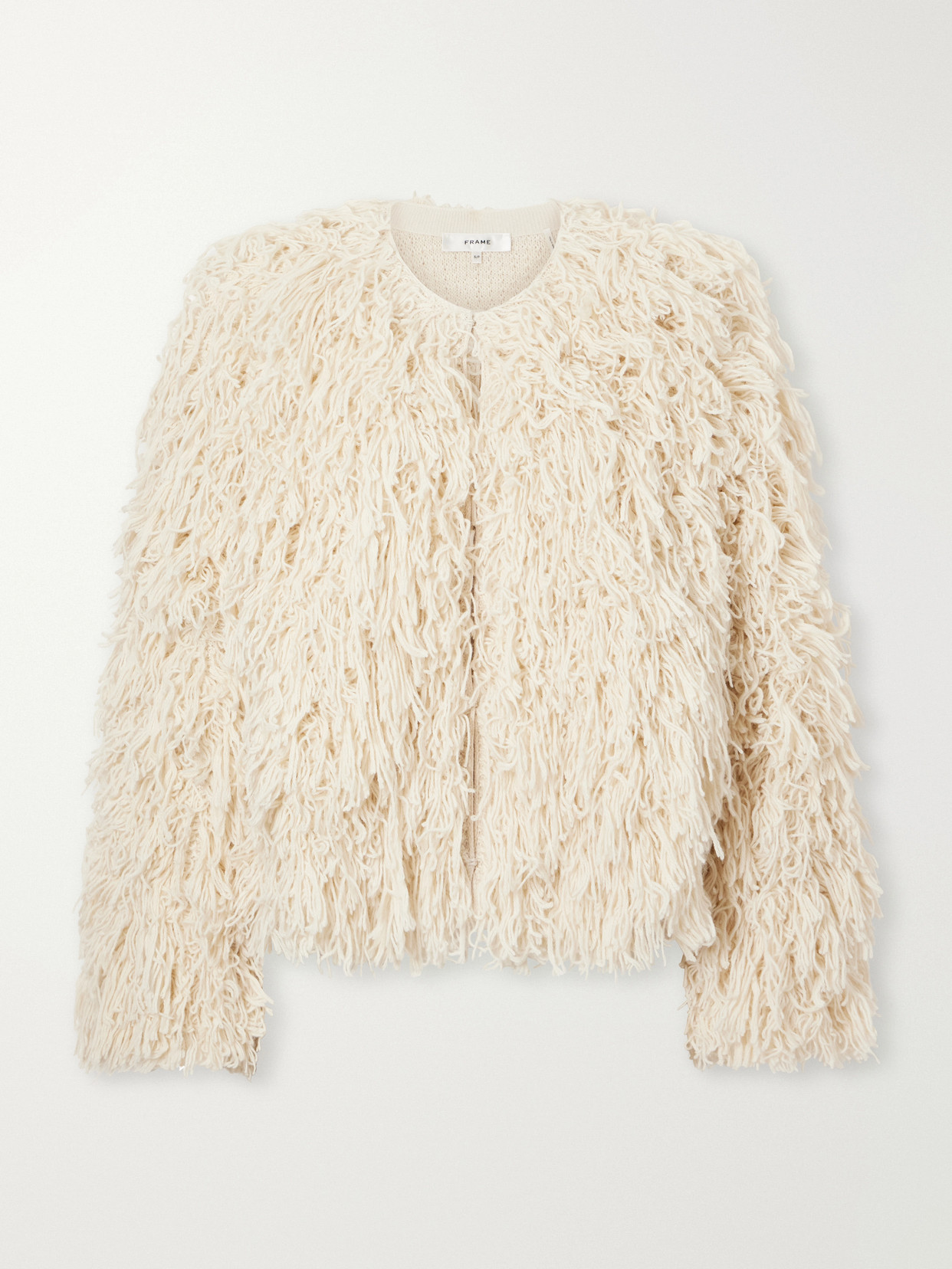 Frame The Fringe Alpaca Wool-blend Jacket In Pink
