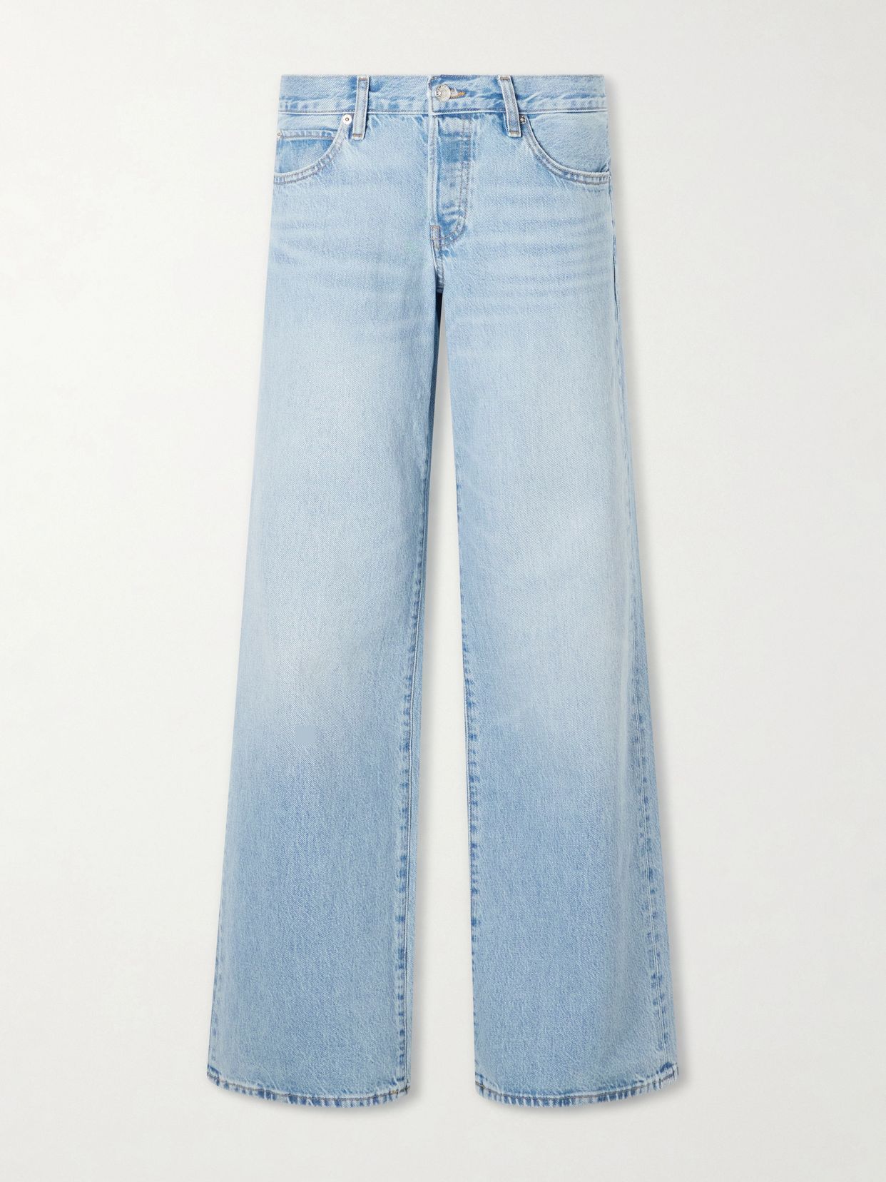 the gray low rise wide leg jeans