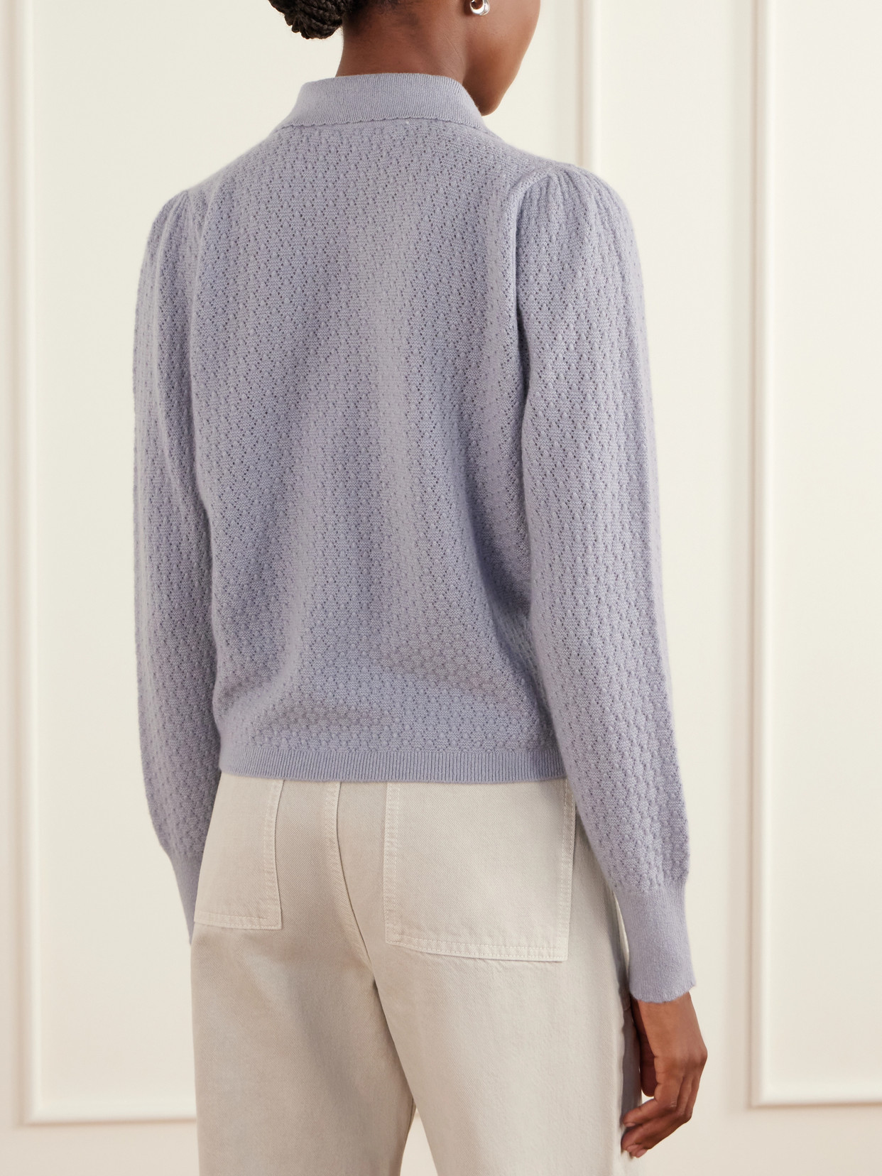 The Honeycomb Cashmere Polo Sweater