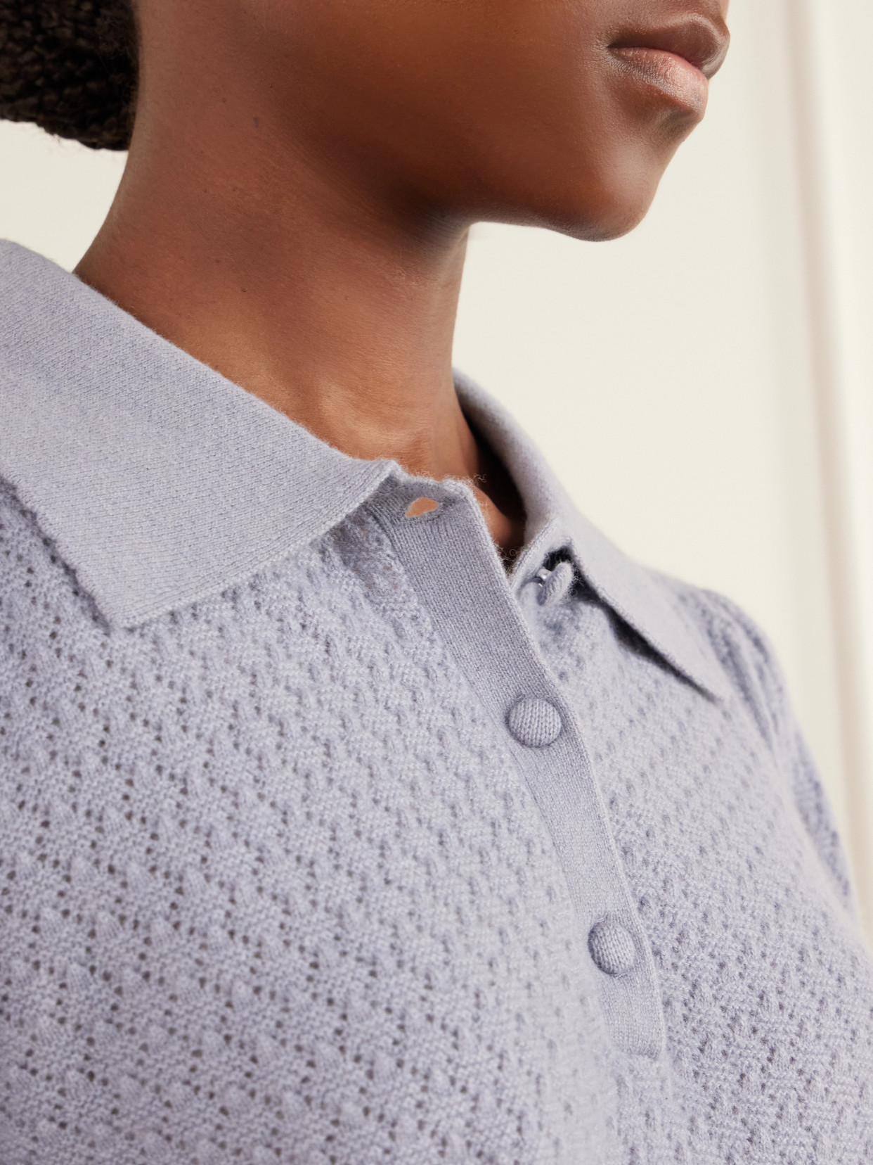 The Honeycomb Cashmere Polo Sweater