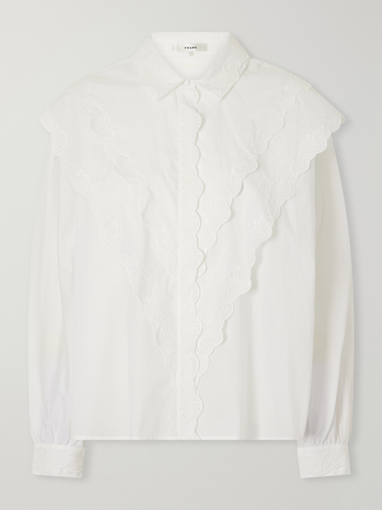 Frame The Equestrian Cotton-poplin Shirt In White