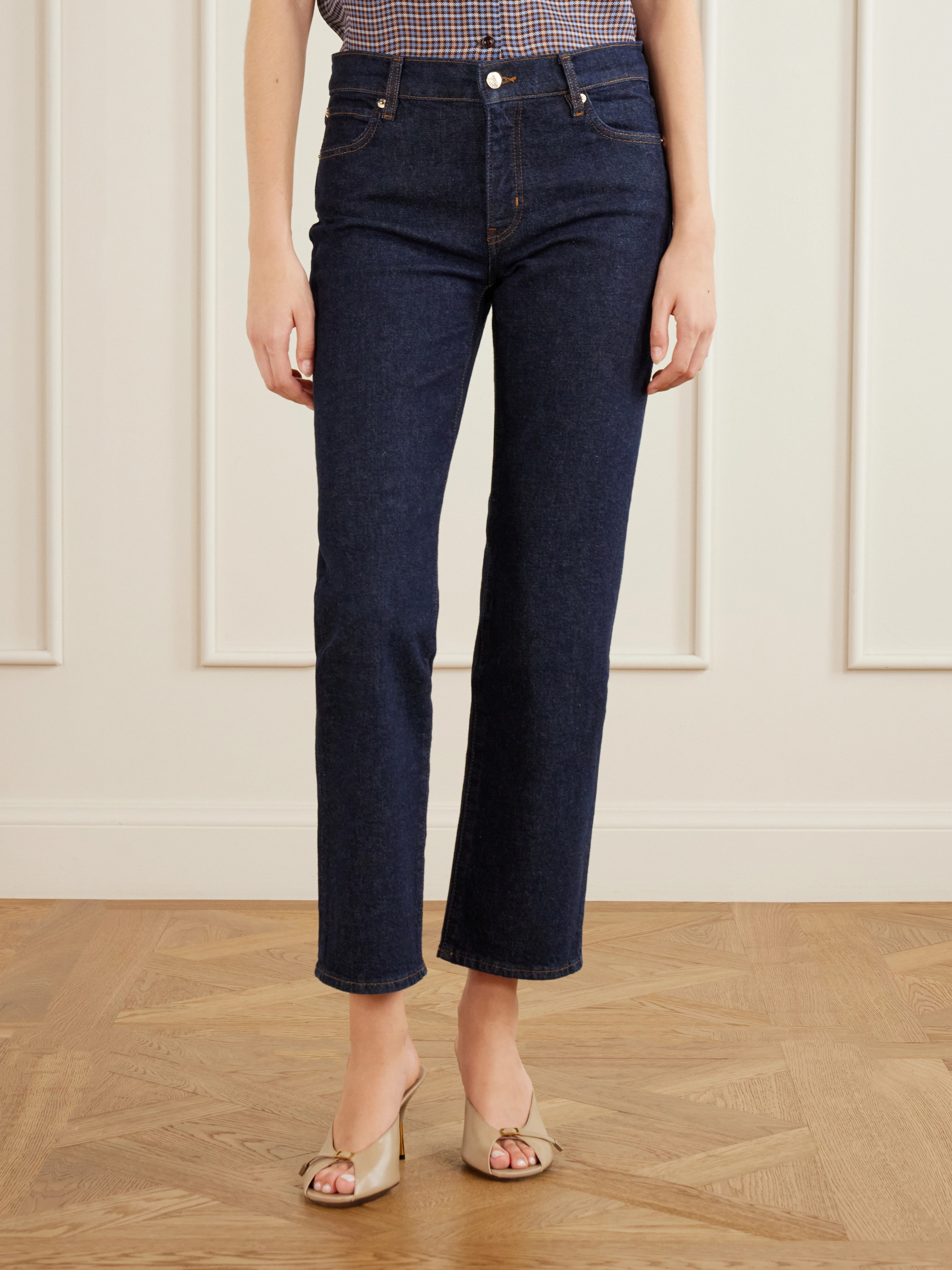 FRAME The Cigarette cropped low-rise slim-fit jeans