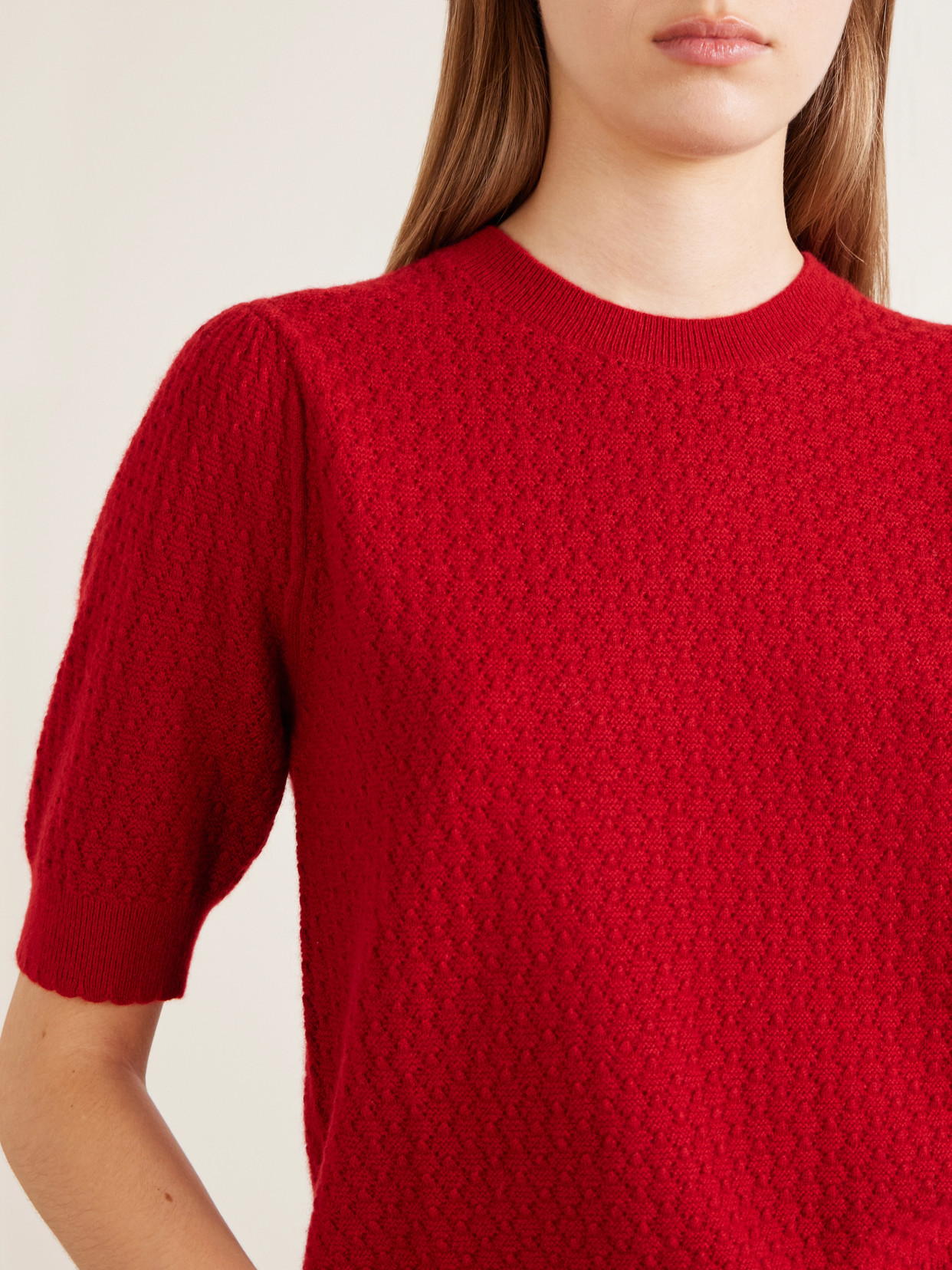 The Gathered Honeycomb Cashmere Sweater