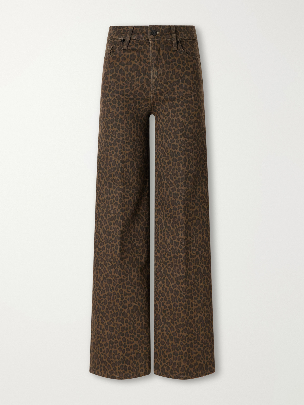 Le Slim Palazzo Leopard-Print High-Rise Flared Jeans