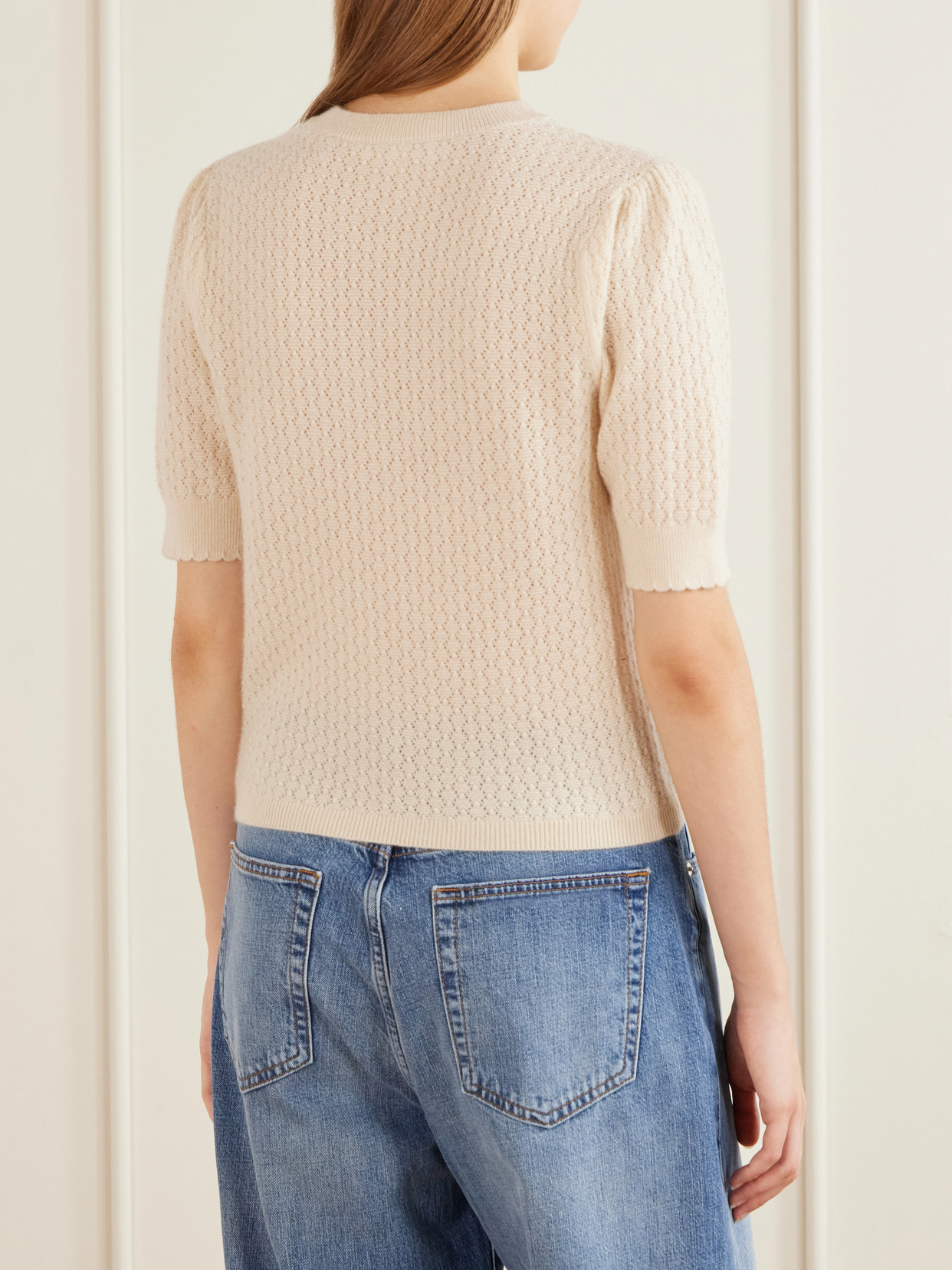 The Gathered Honeycomb Cashmere Sweater