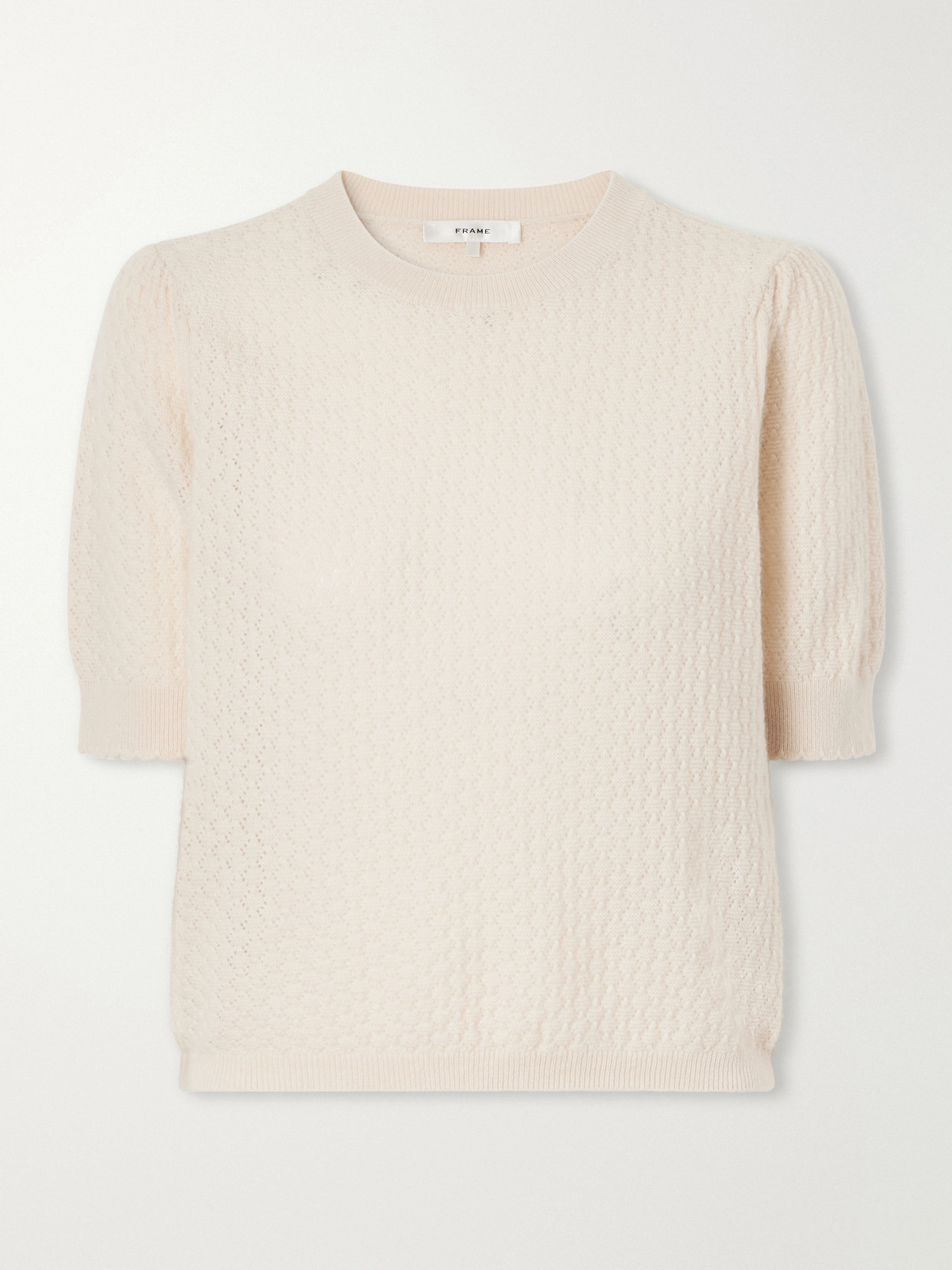 Frame The Gathered Honeycomb Cashmere Sweater In Neutrals