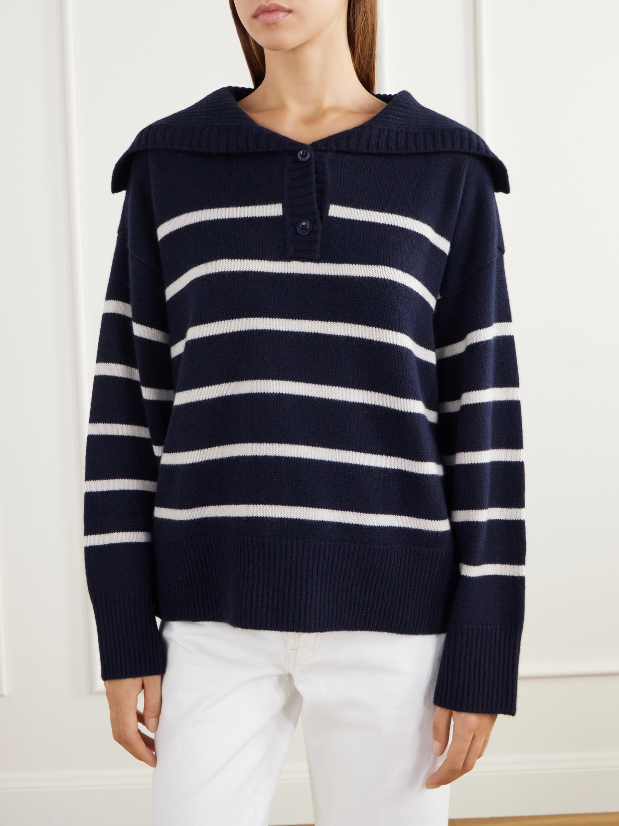 Striped Cashmere Polo