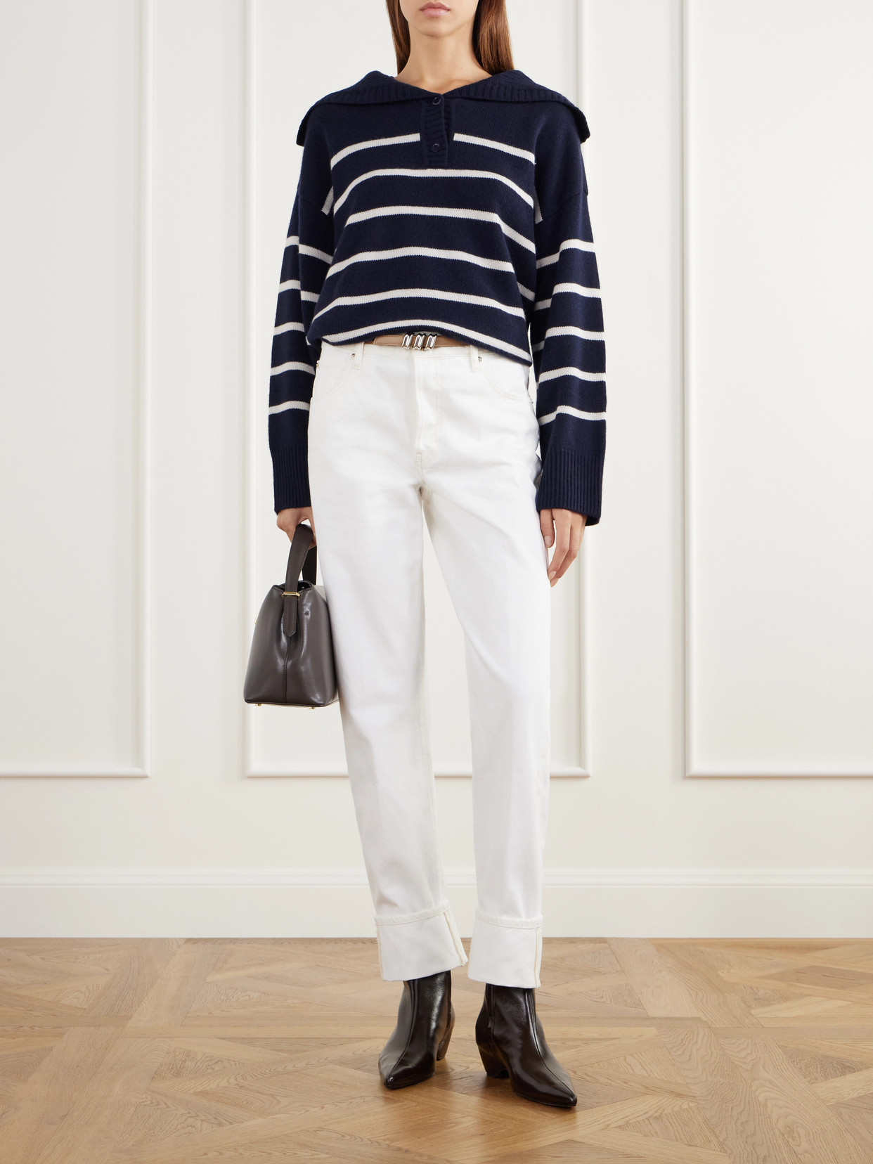 Striped Cashmere Polo