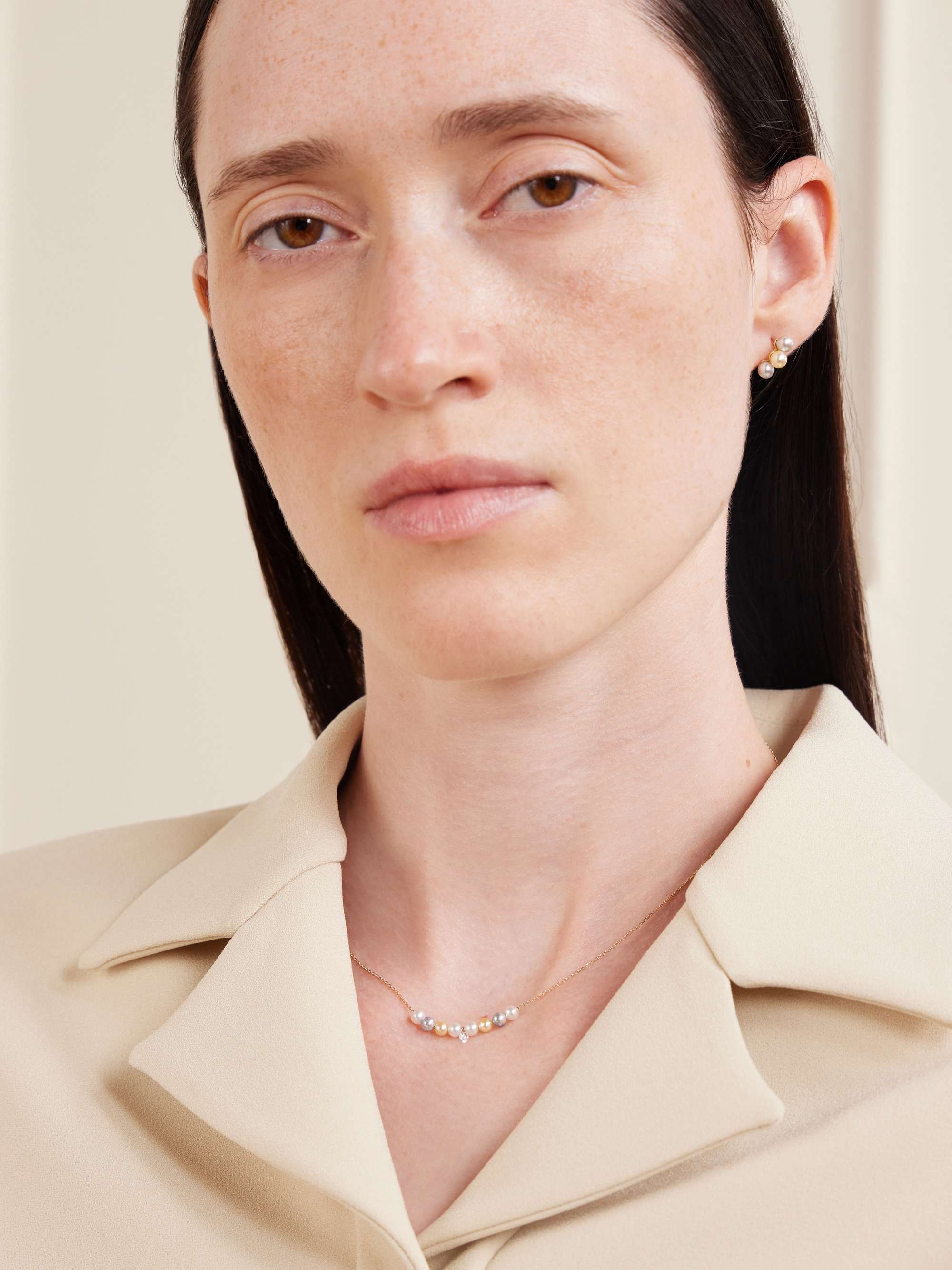新品未使用　MIZUKI ピアス　ゴールド&ガーネット MIZUKI 14-karat gold pearl earrings | NET-A-PORTER