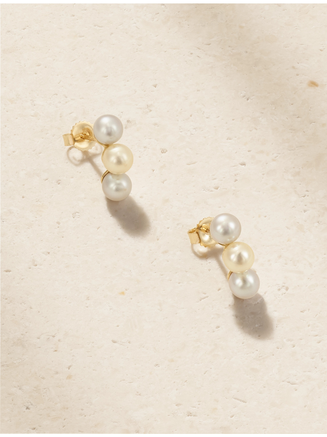Mizuki 14-karat Gold Pearl Earrings