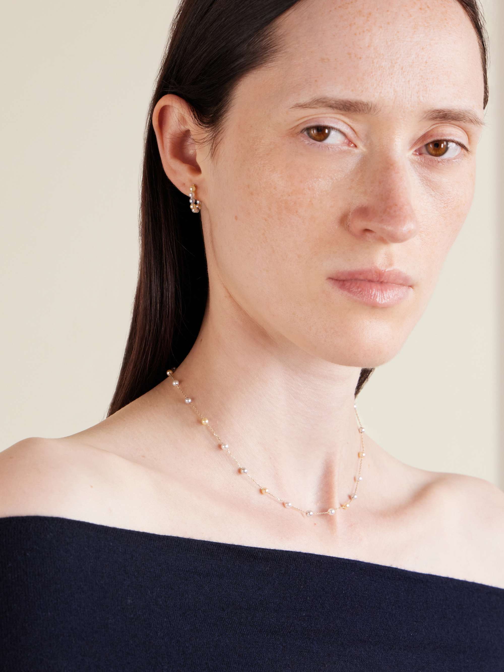 MIZUKI 14-karat gold pearl hoop earrings | NET-A-PORTER
