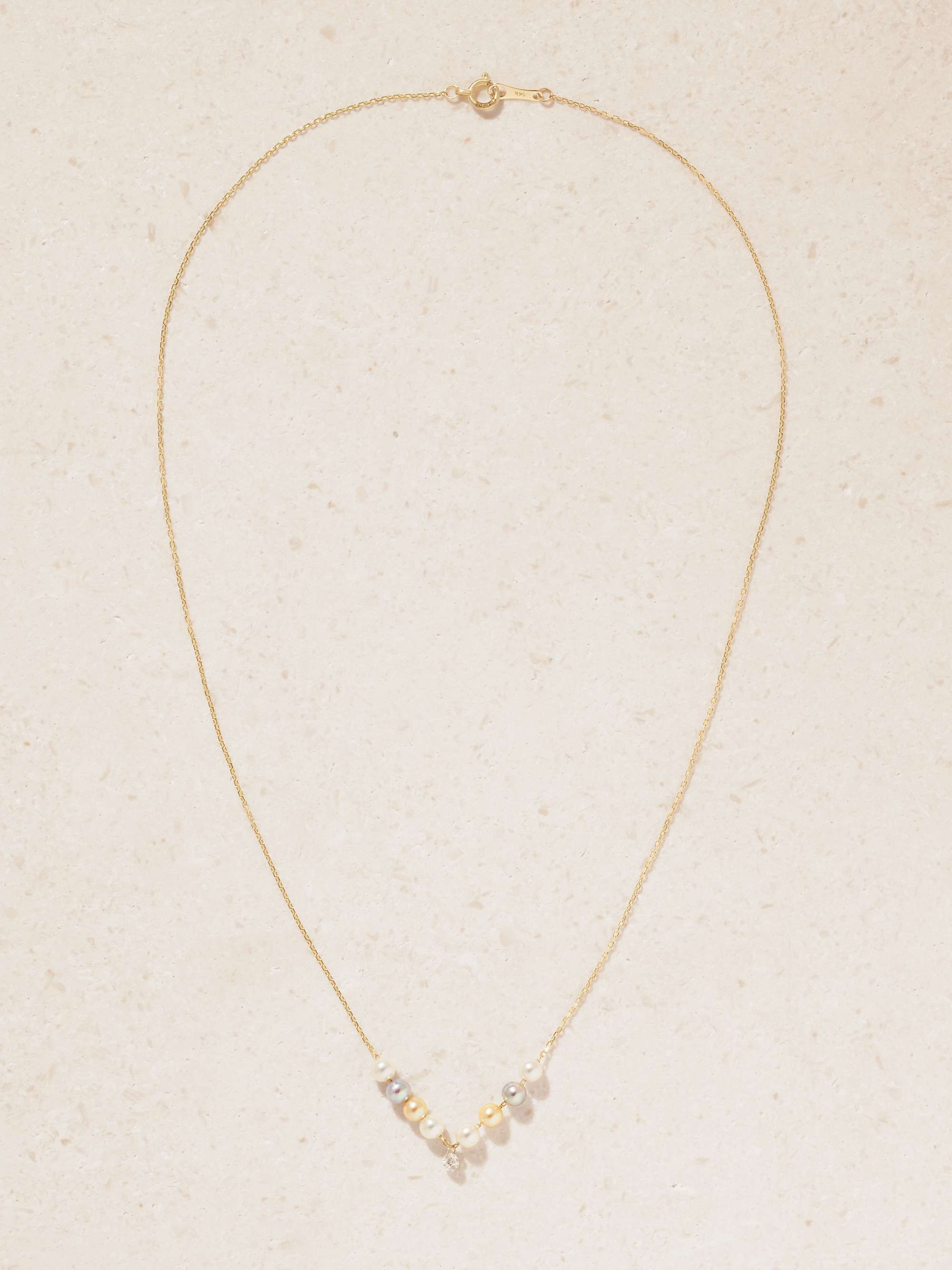 MIZUKI 14-karat gold, pearl and diamond necklace | NET-A-PORTER