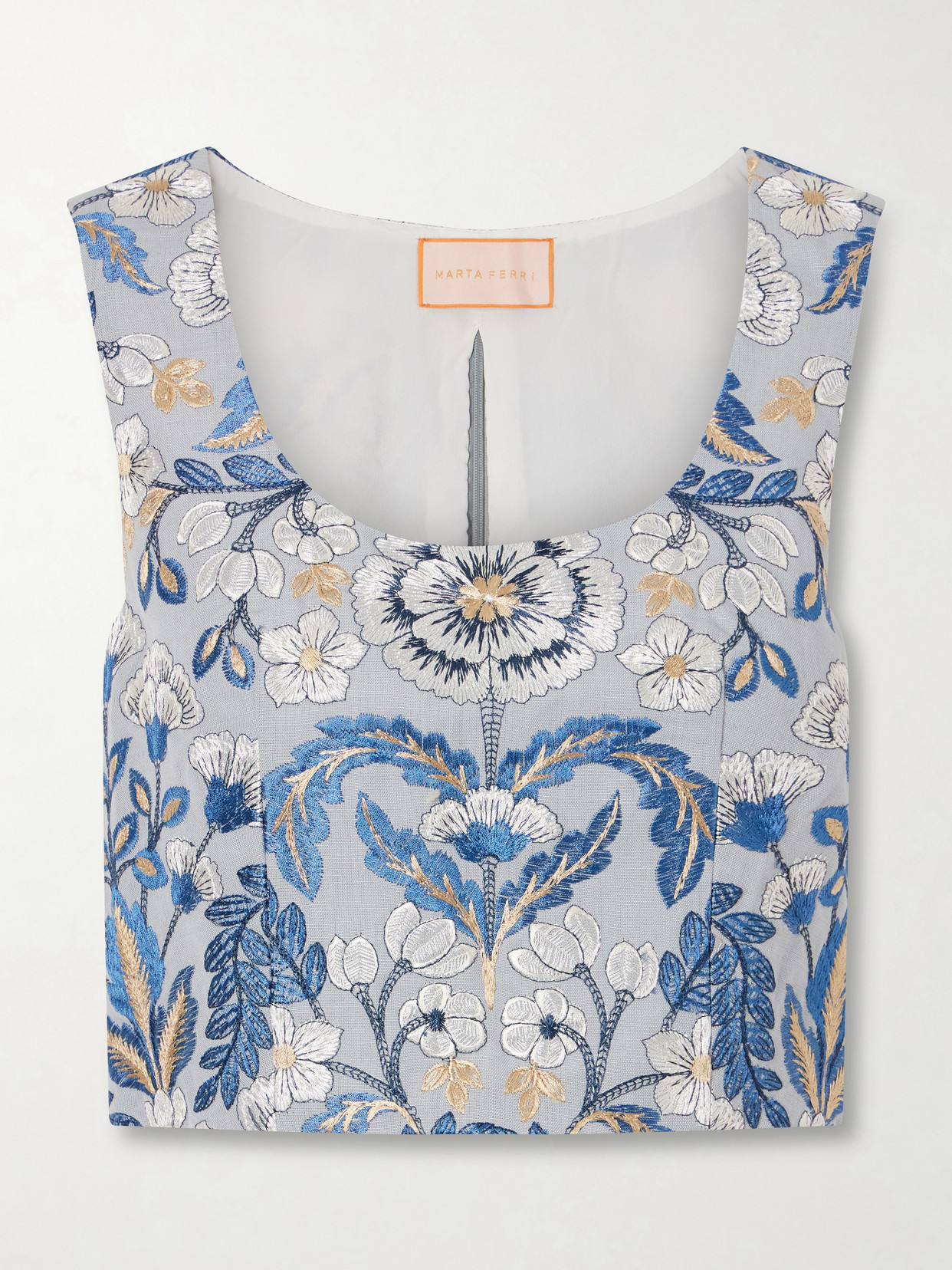 Marta Ferri Embroidered Woven Blouse In Multi