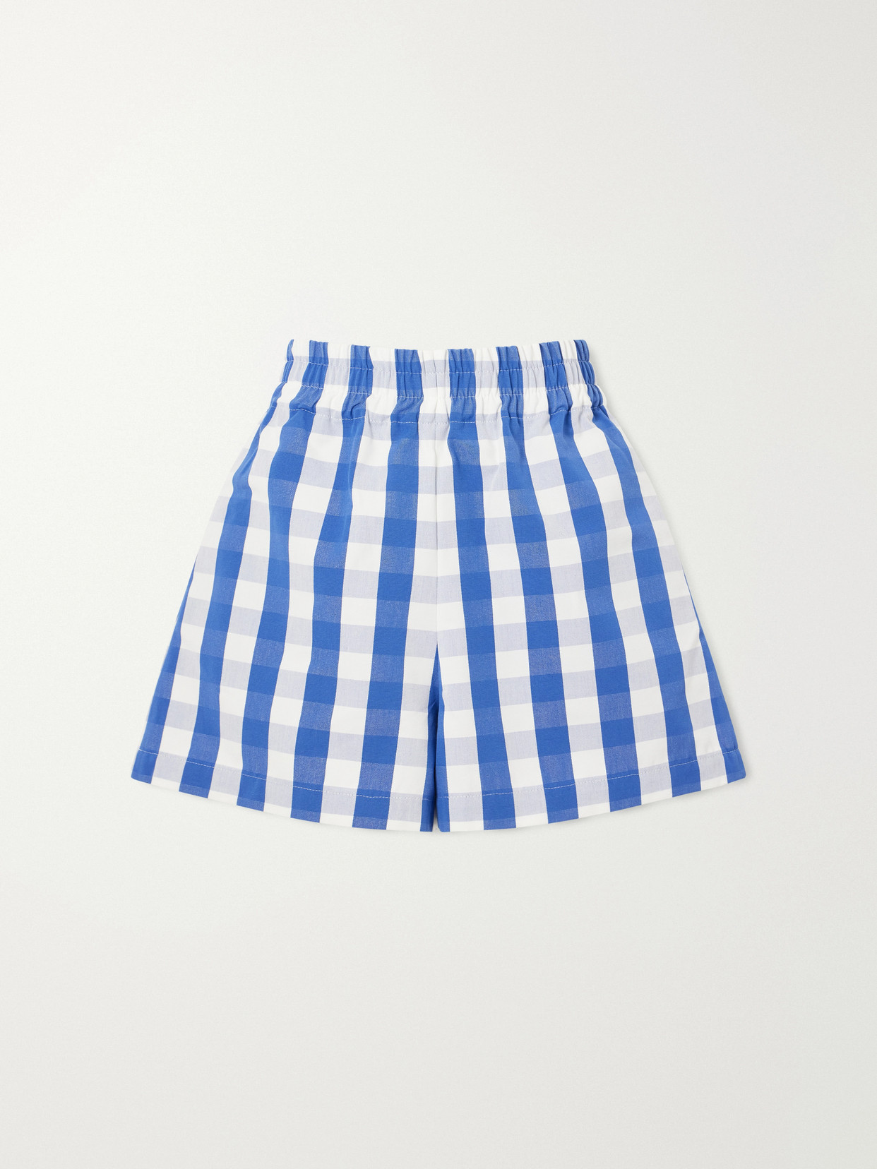 Marta Ferri Picnic Checked Cotton-blend Vichy Shorts In Blue