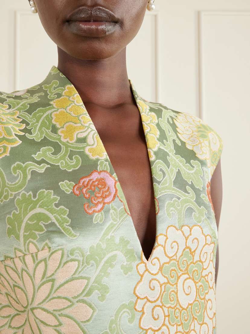 Marta Ferri Praga Embroidered Woven Midi Dress | Thumbnail 4 Marta Ferri Praga Embroidered Woven Midi Dress | Thumbnail 4
