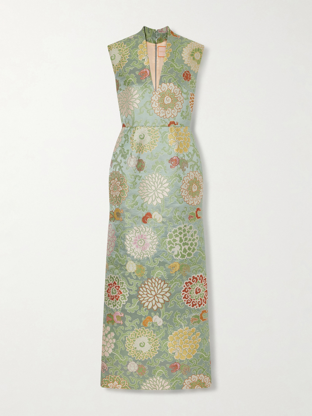 Marta Ferri Praga Embroidered Woven Midi Dress In Multi
