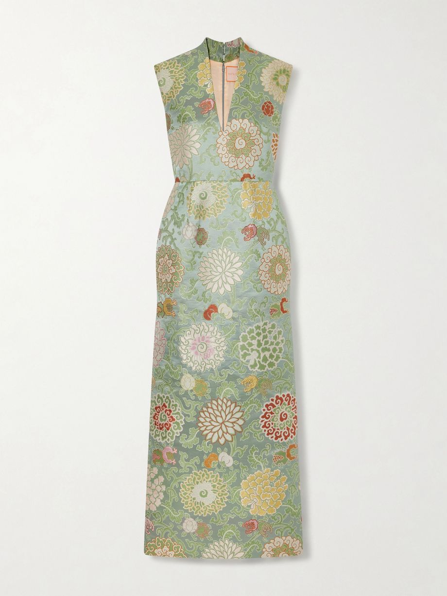 Praga embroidered woven midi dress