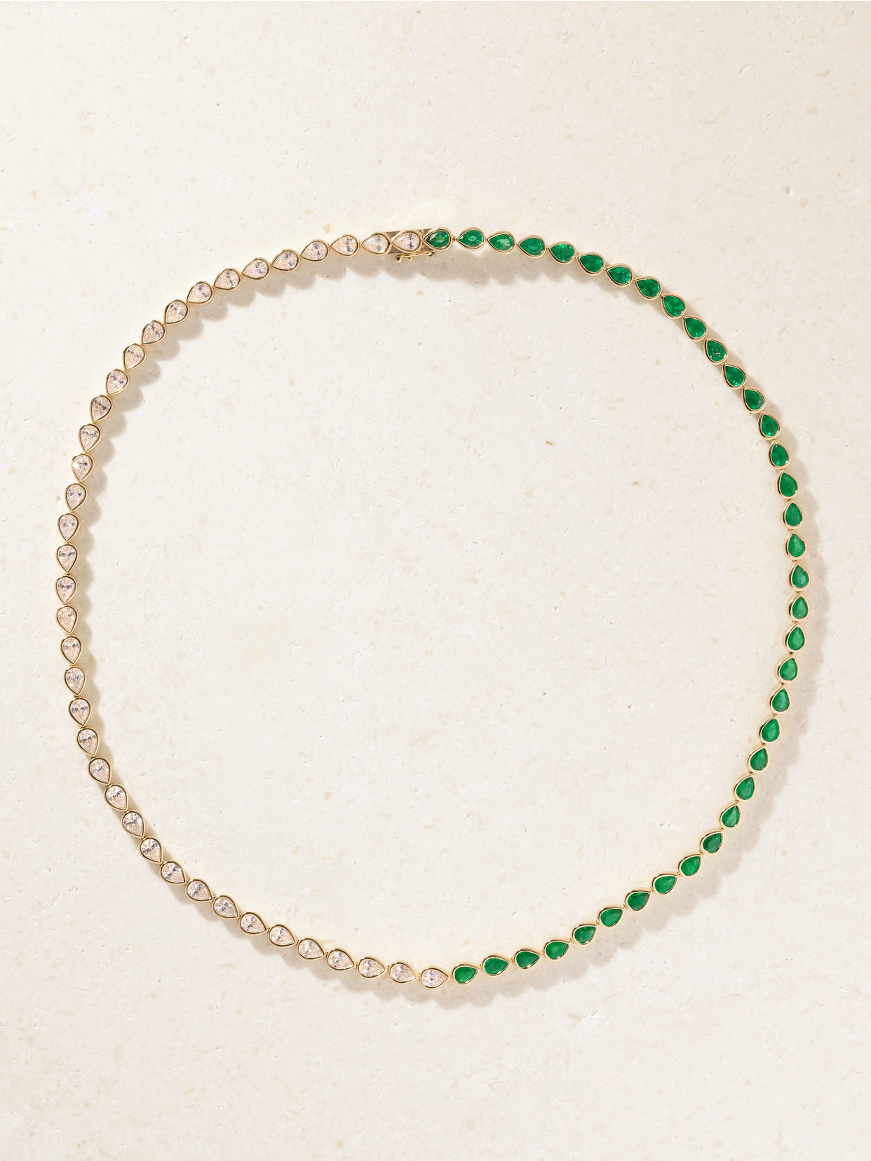 Anita Ko 18-karat Gold, Emerald And Diamond Choker In Multi