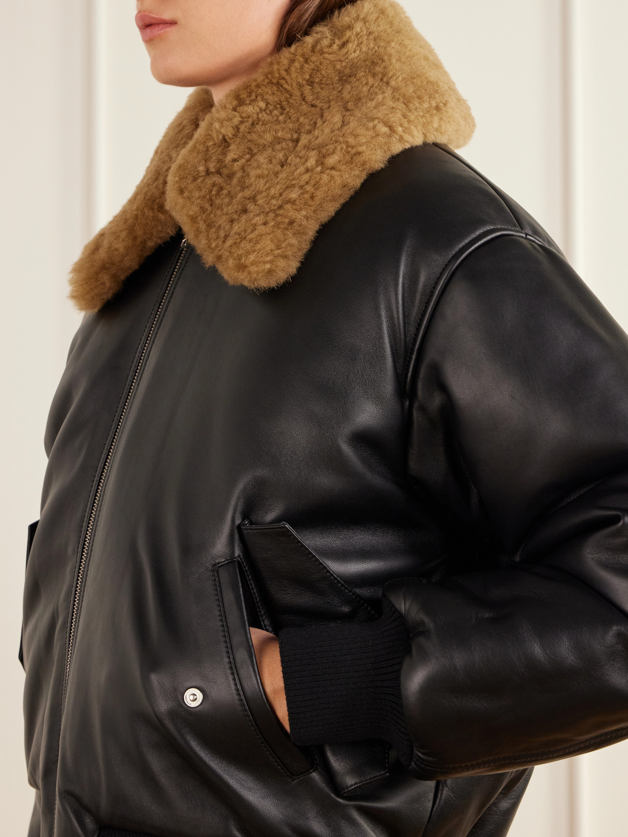 Plush-Trimmed Padded Jacket