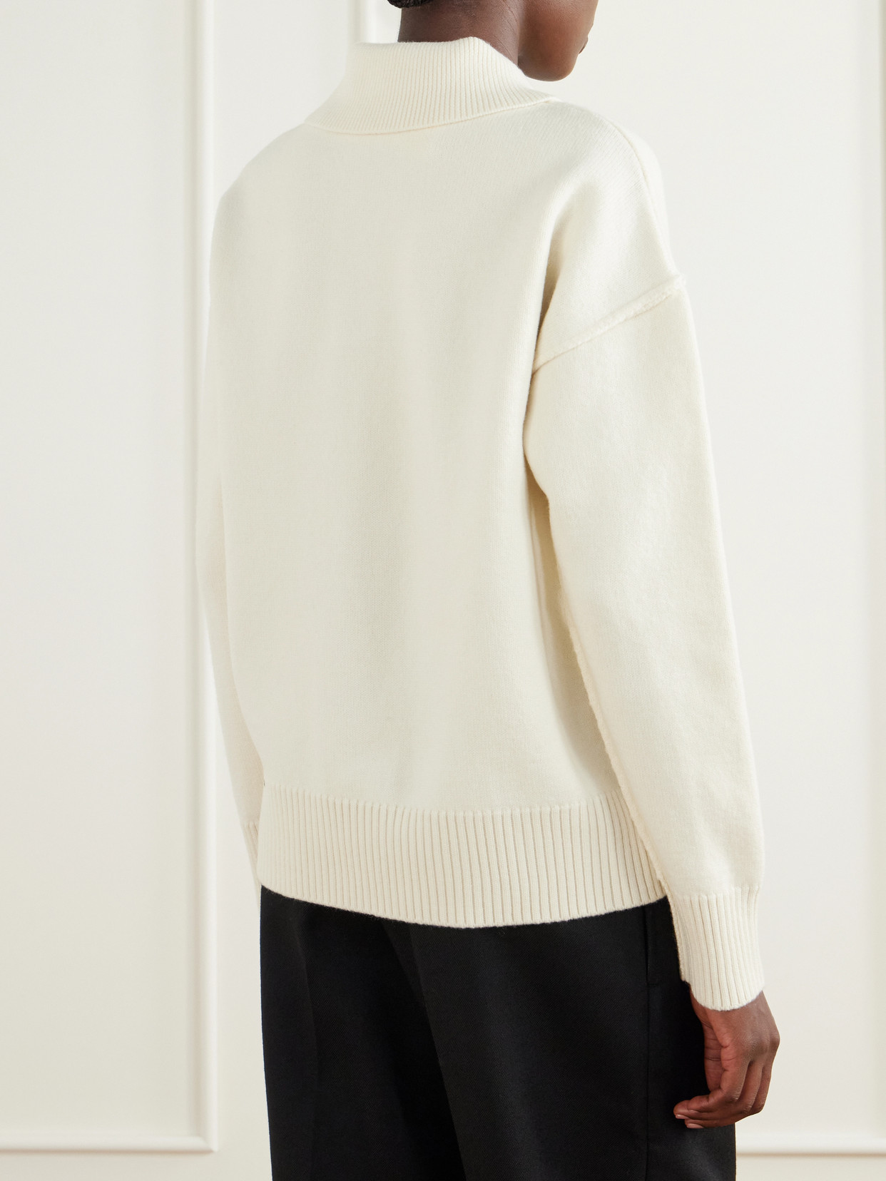 Intarsia Wool Polo Sweater