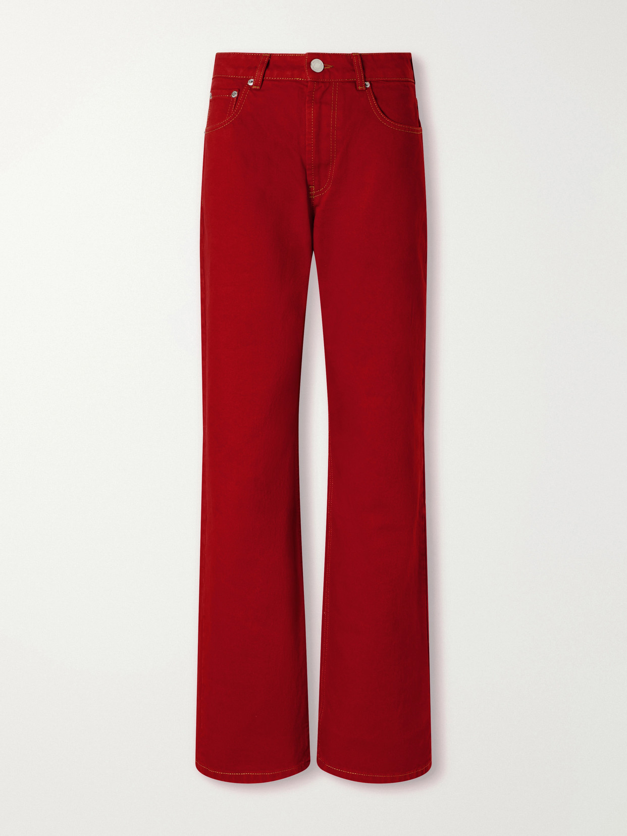 Ami Alexandre Mattiussi Mid-rise Wide-leg Jeans In Red