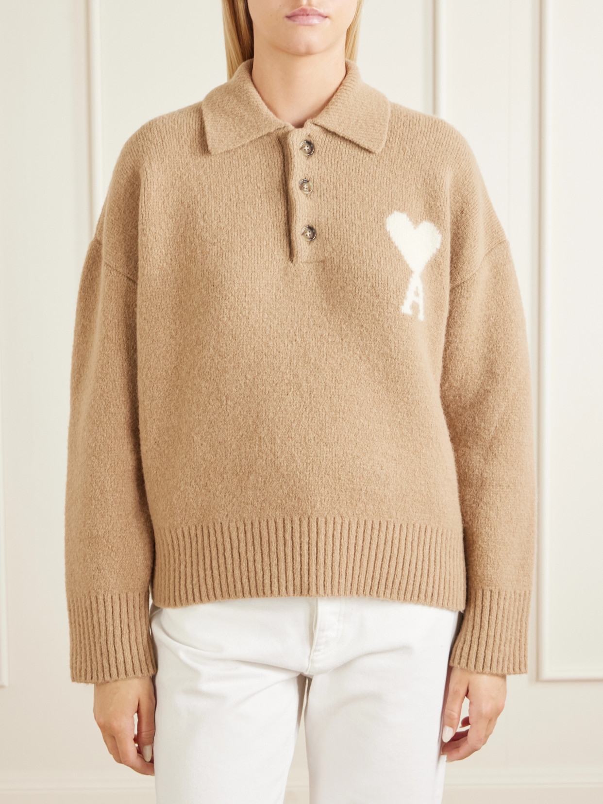 Logo-Embroidered Wool-Blend Polo