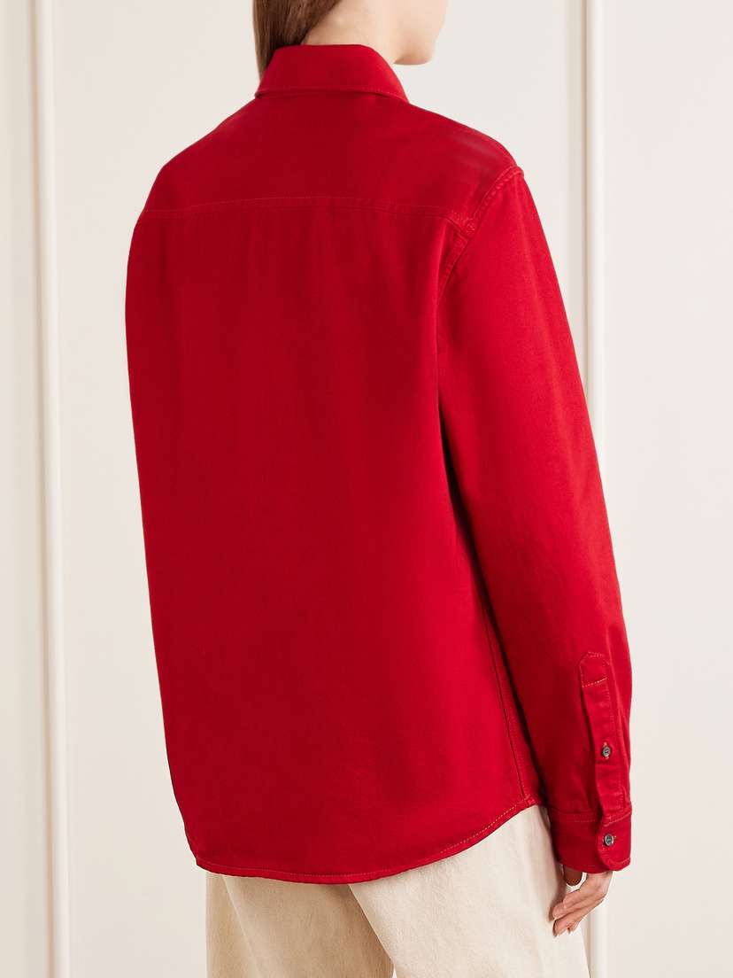 AMI PARIS Logo-embroidered Cotton-twill Shirt | Thumbnail 4