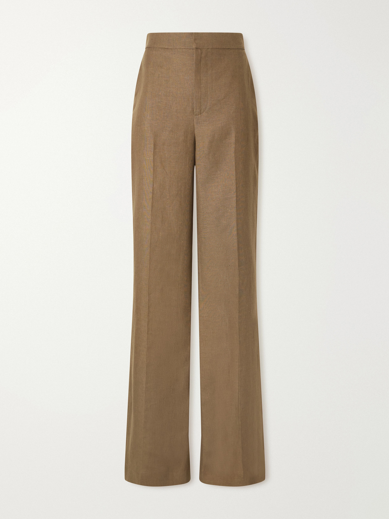 Ralph Lauren Dean Linen Wide-leg Pants In Brown